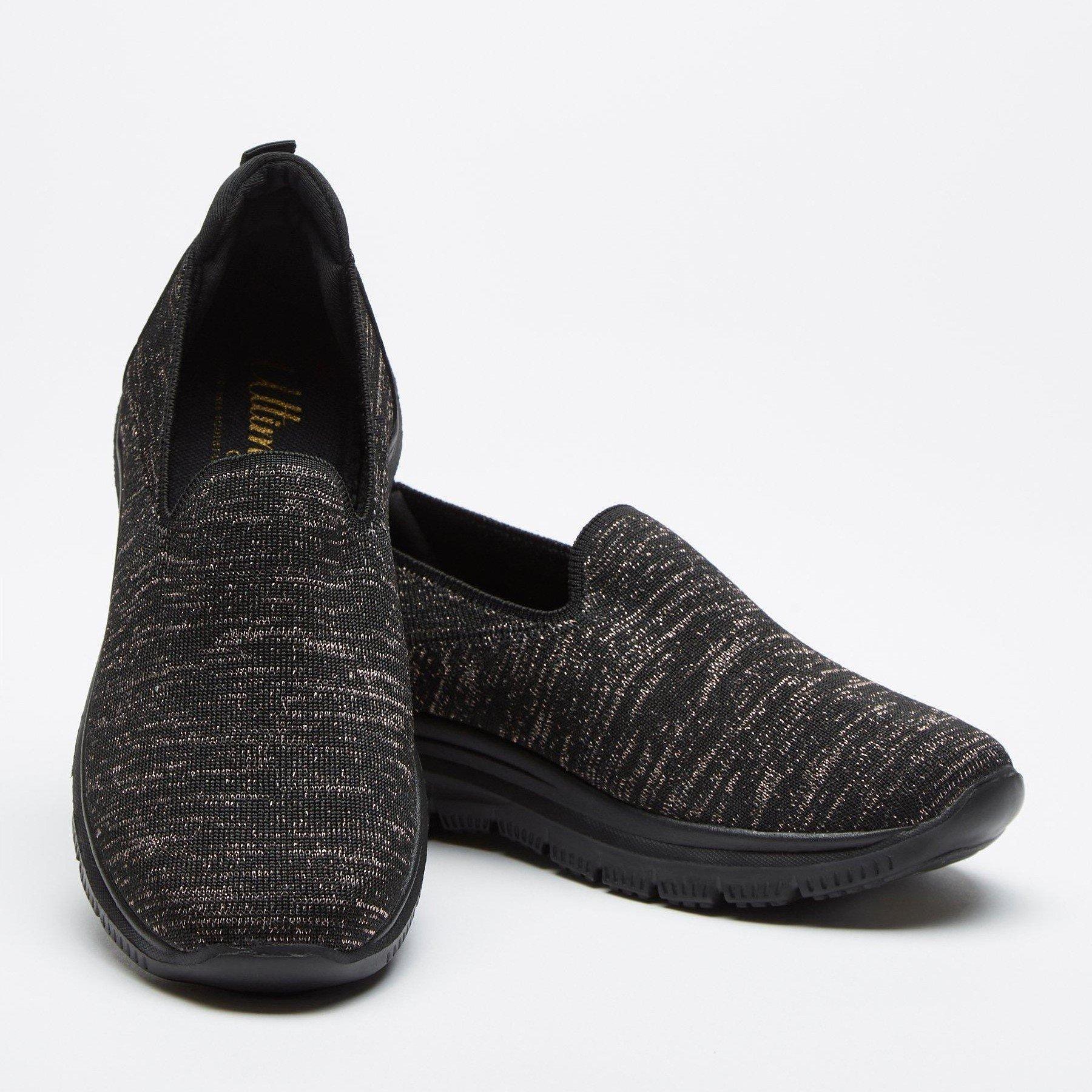Noir - Be You - Studio Memory Foam Lurex Slip On Trainer - 2