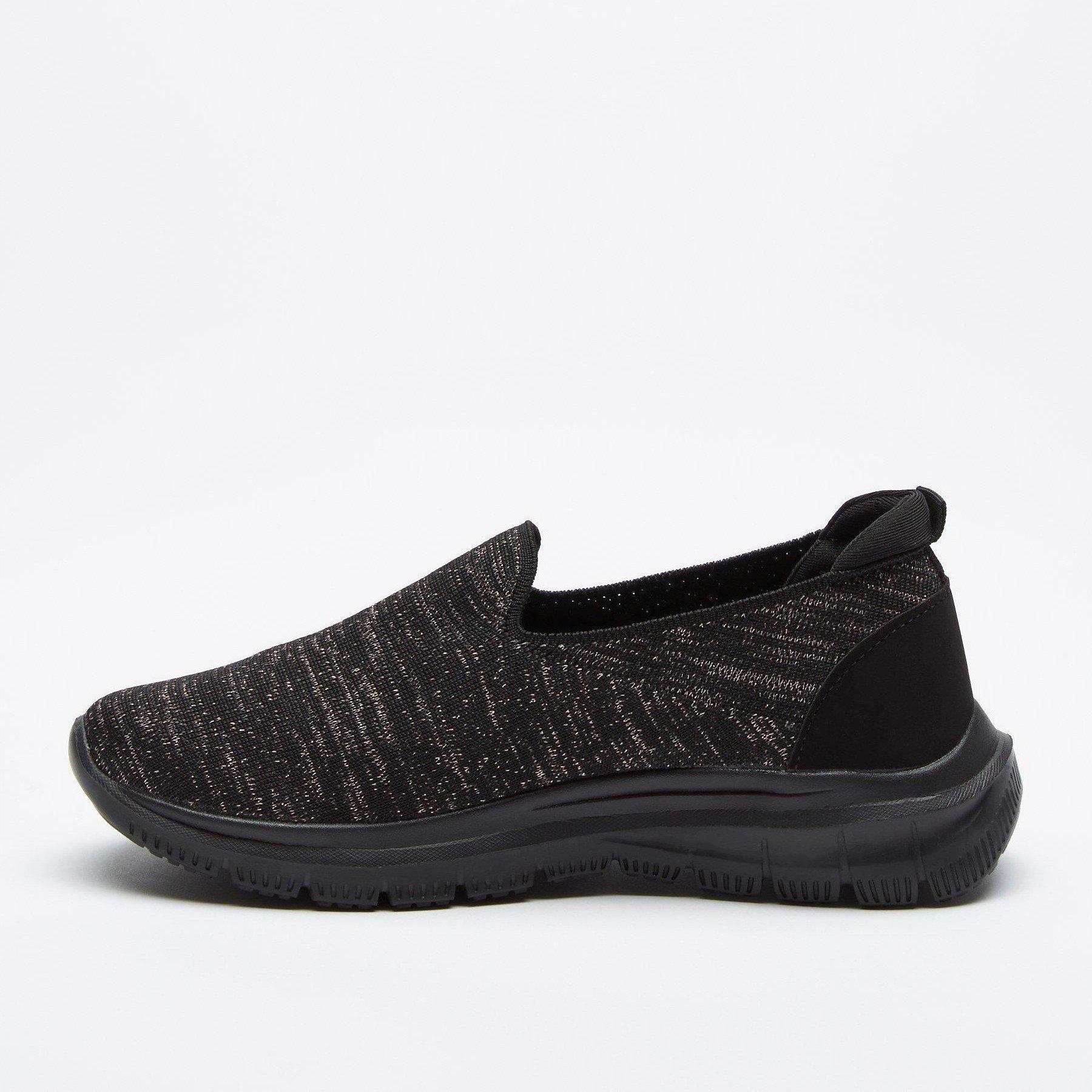 Noir - Be You - Studio Memory Foam Lurex Slip On Trainer - 4