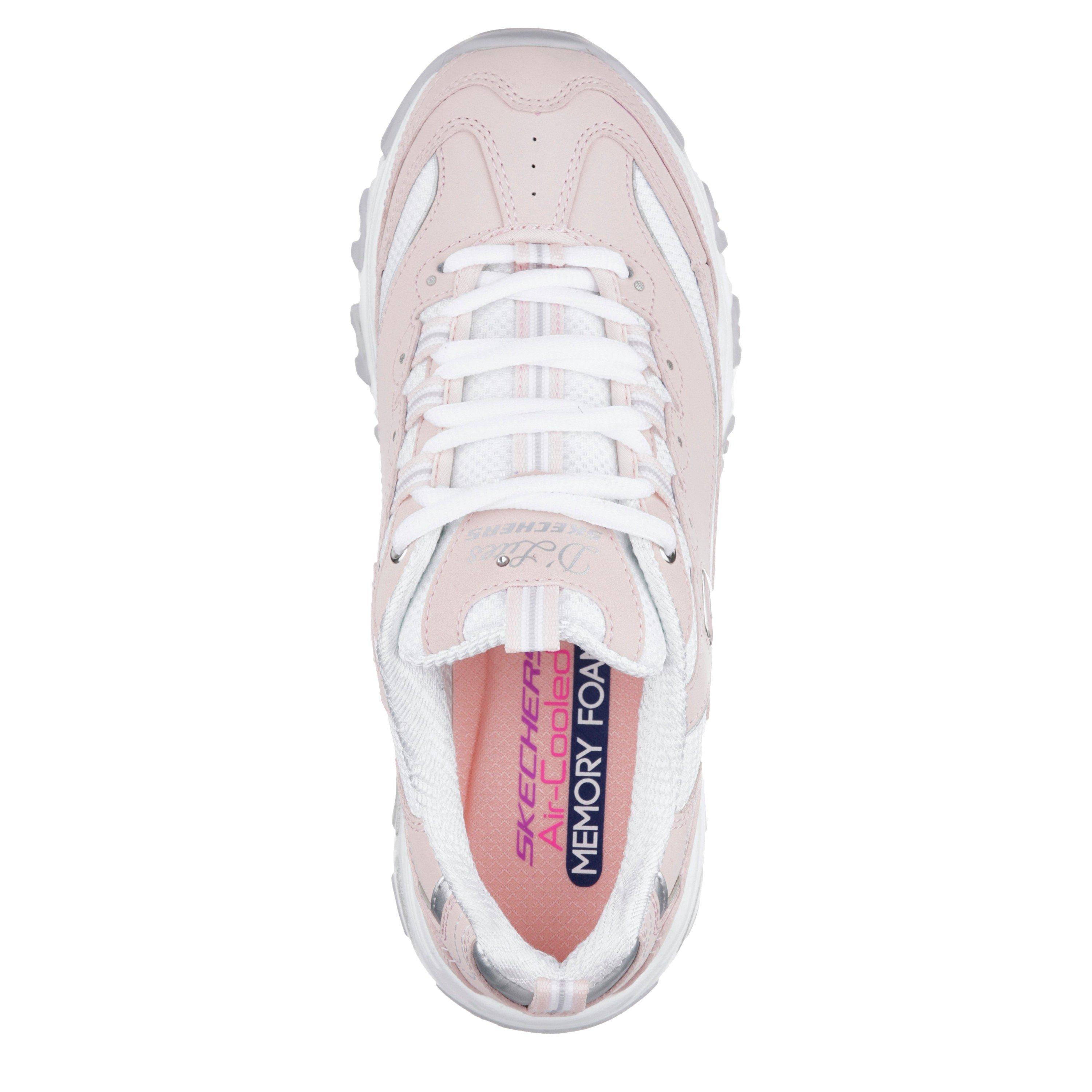 L.Pink/White - Skechers - D'Lites Womens Shoes - 5