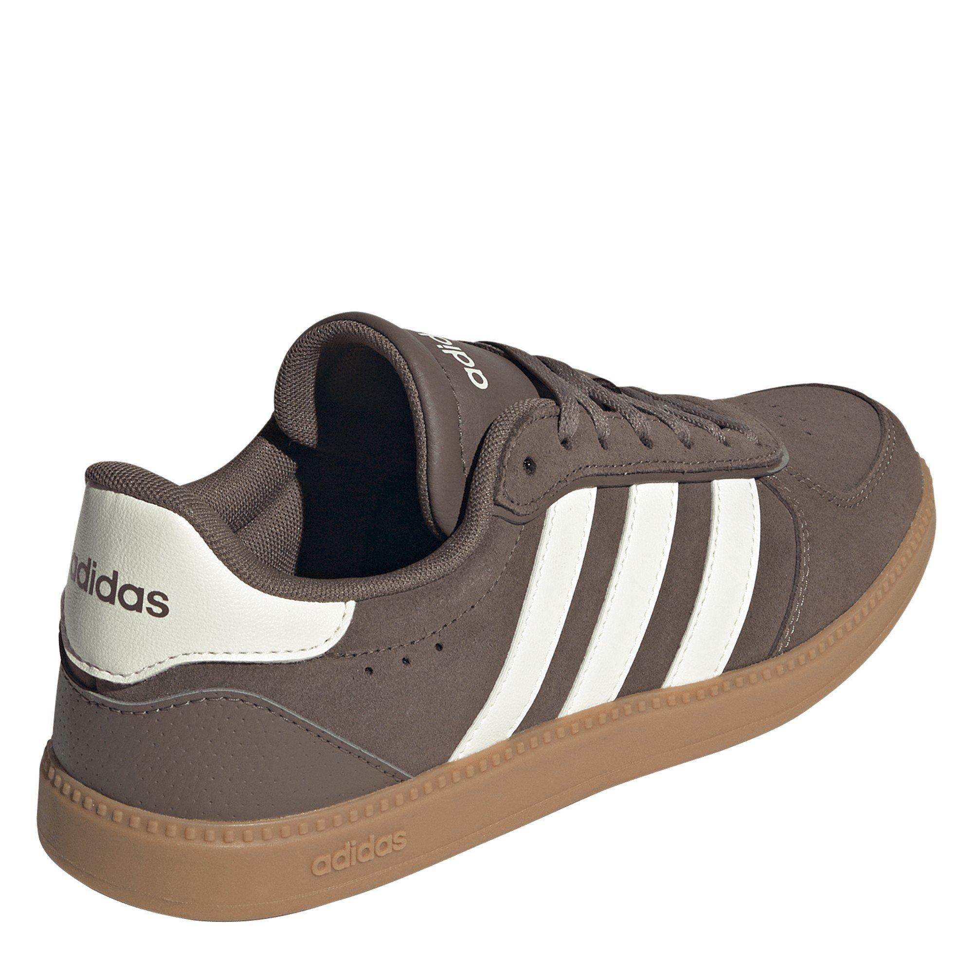 Brown/Wht/Gum - adidas - Breaknet Sleek Suede Womens Shoes - 4