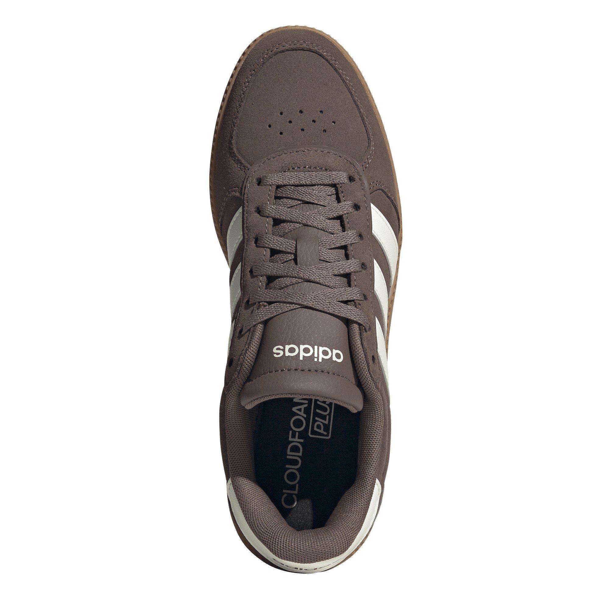 Brown/Wht/Gum - adidas - Breaknet Sleek Suede Womens Shoes - 5