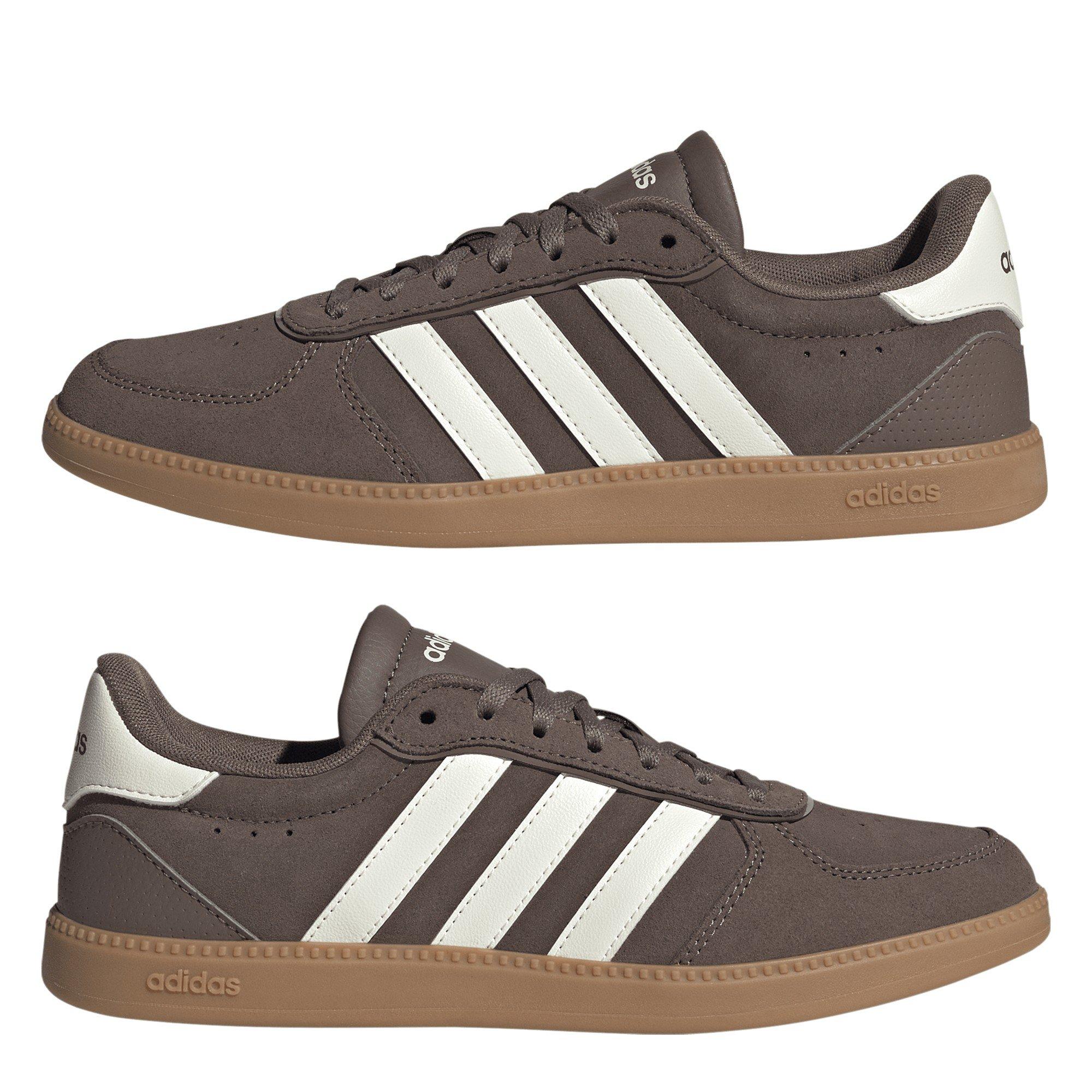 Brown/Wht/Gum - adidas - Breaknet Sleek Suede Womens Shoes - 9