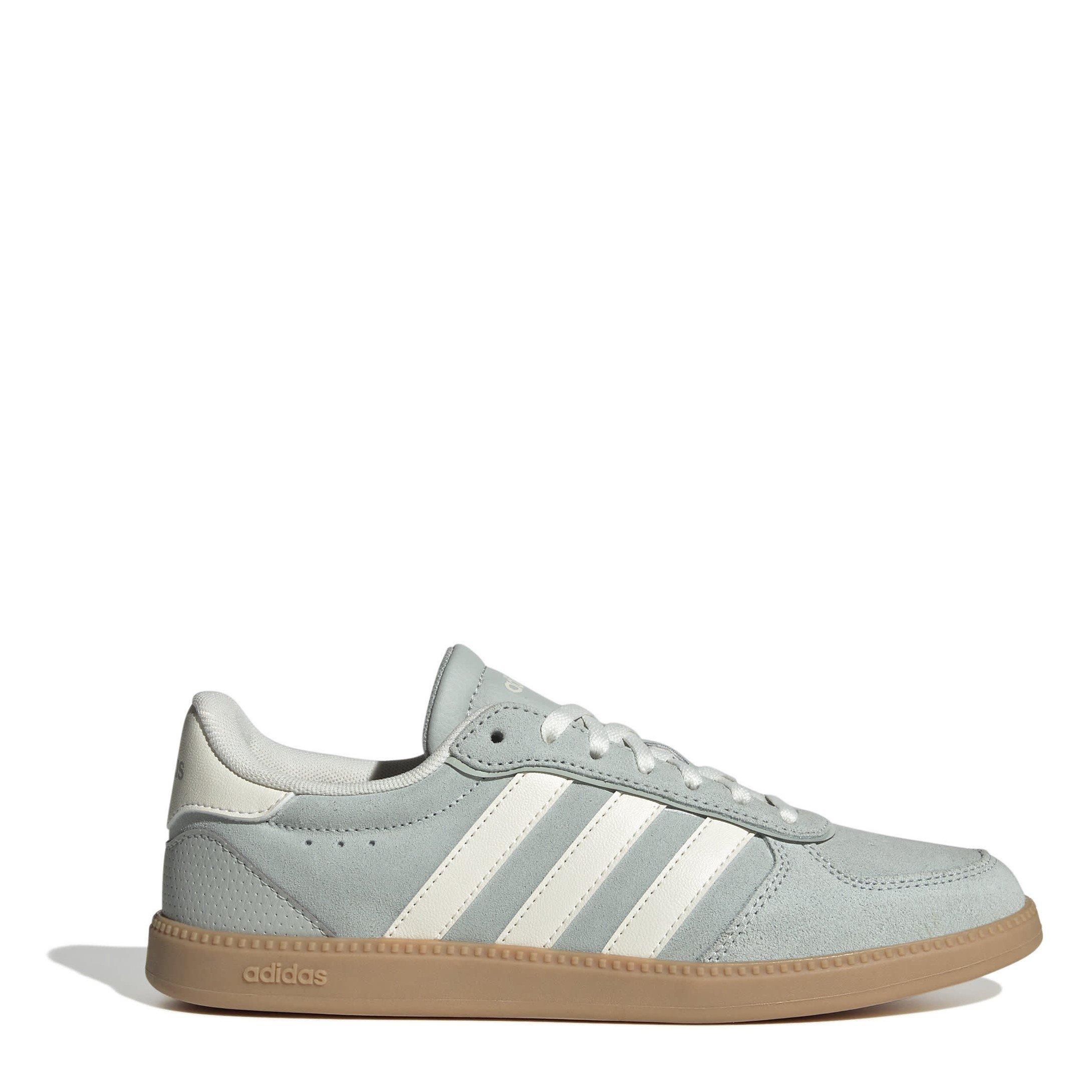 Adidas Women's Breaknet Sleek Suede Shoes - Grey/Wht/Gum - 5 (38)