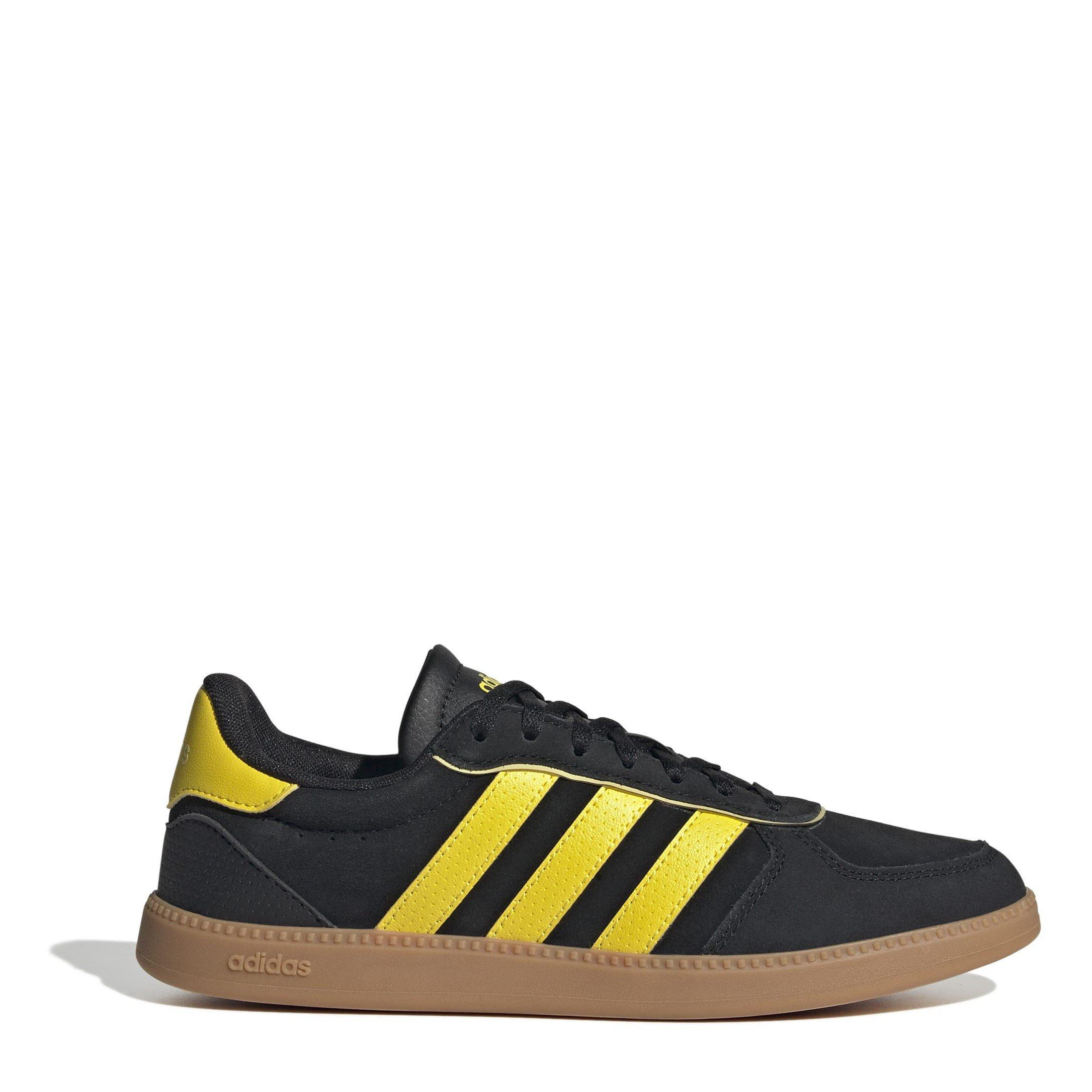 Adidas Women's Breaknet Sleek Suede Shoes - Blk/Yellow/Gum - 8 (42)