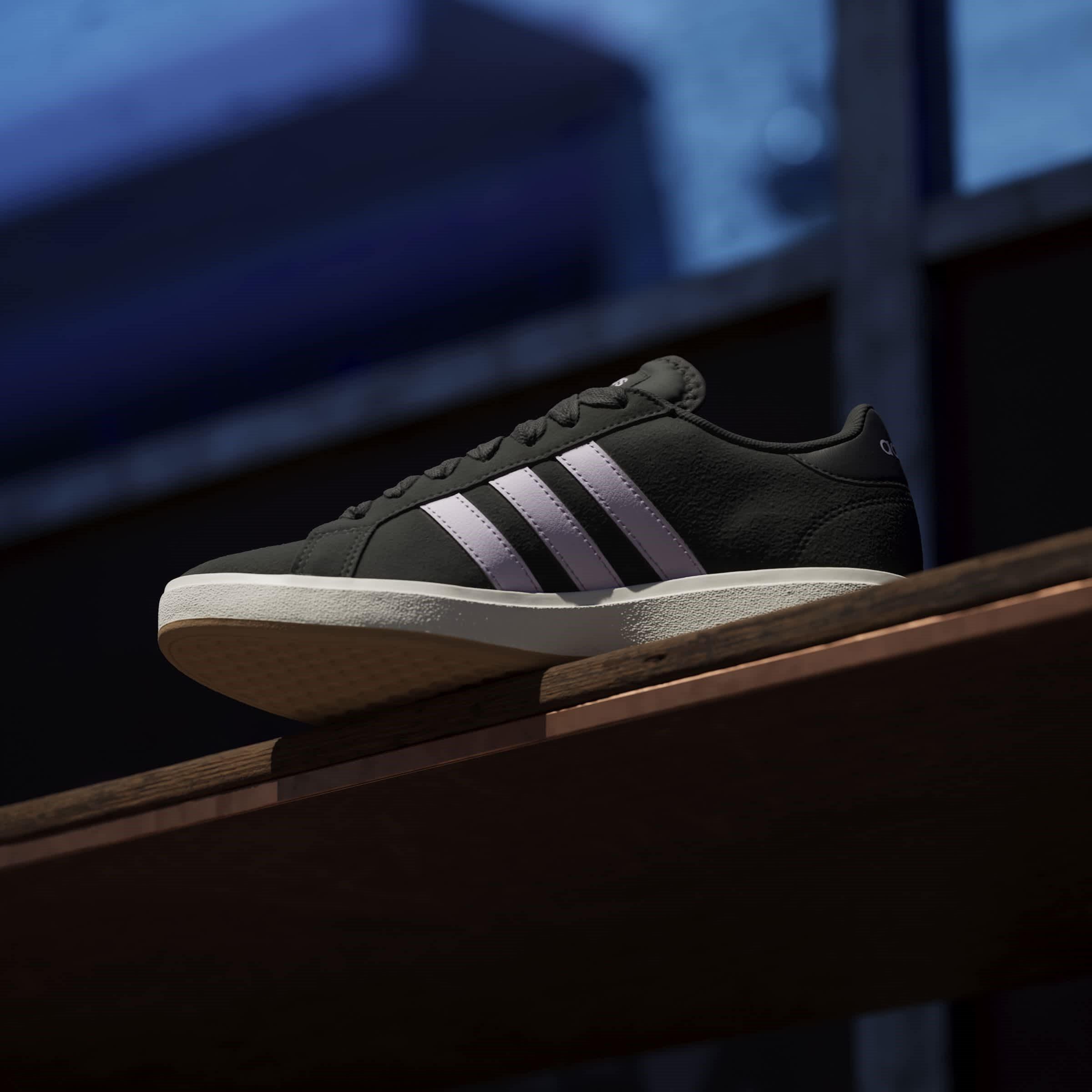 Black/Lvndr/Wht - adidas - Grand Court Base 00s Womens Trainers - 14