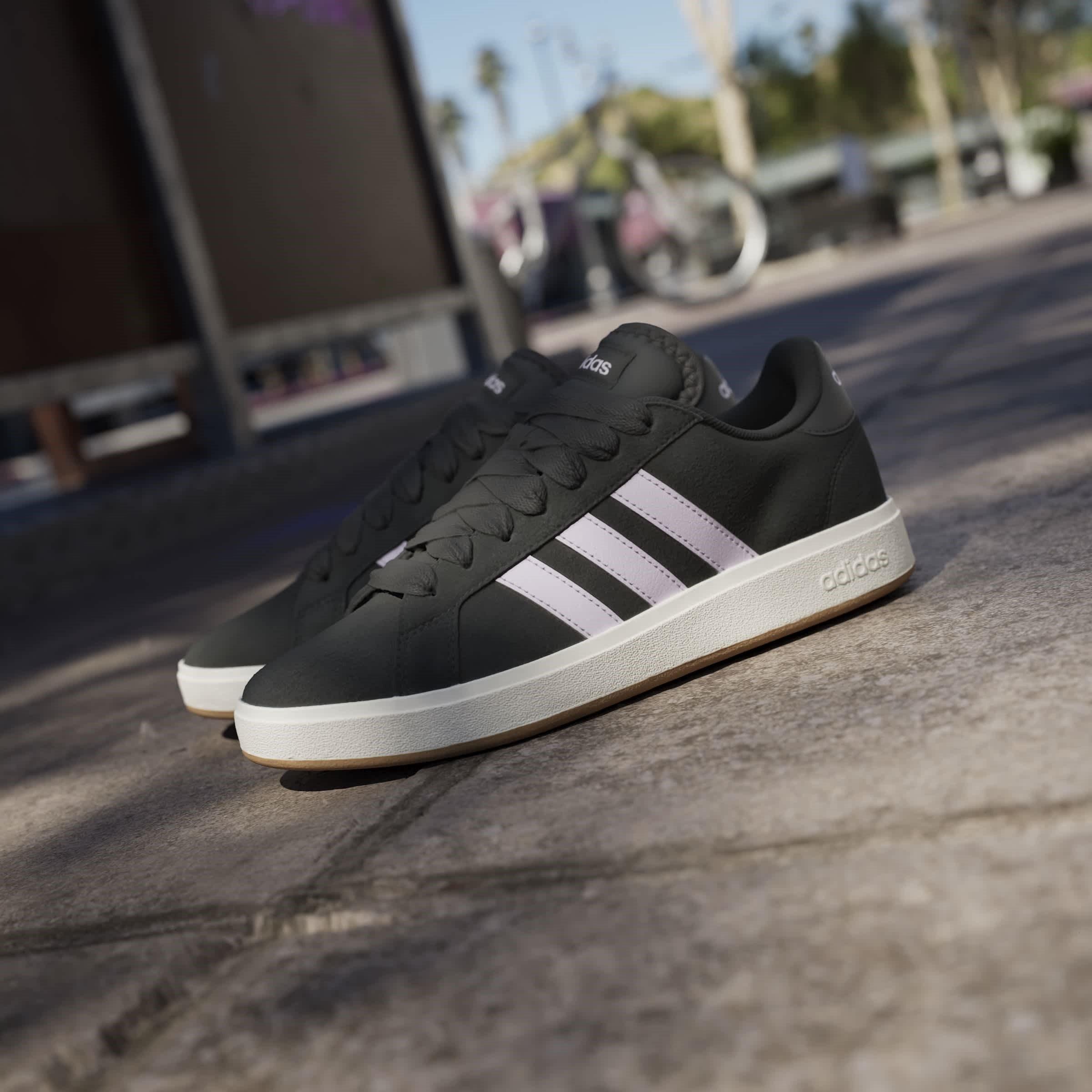 Black/Lvndr/Wht - adidas - Grand Court Base 00s Womens Trainers - 15