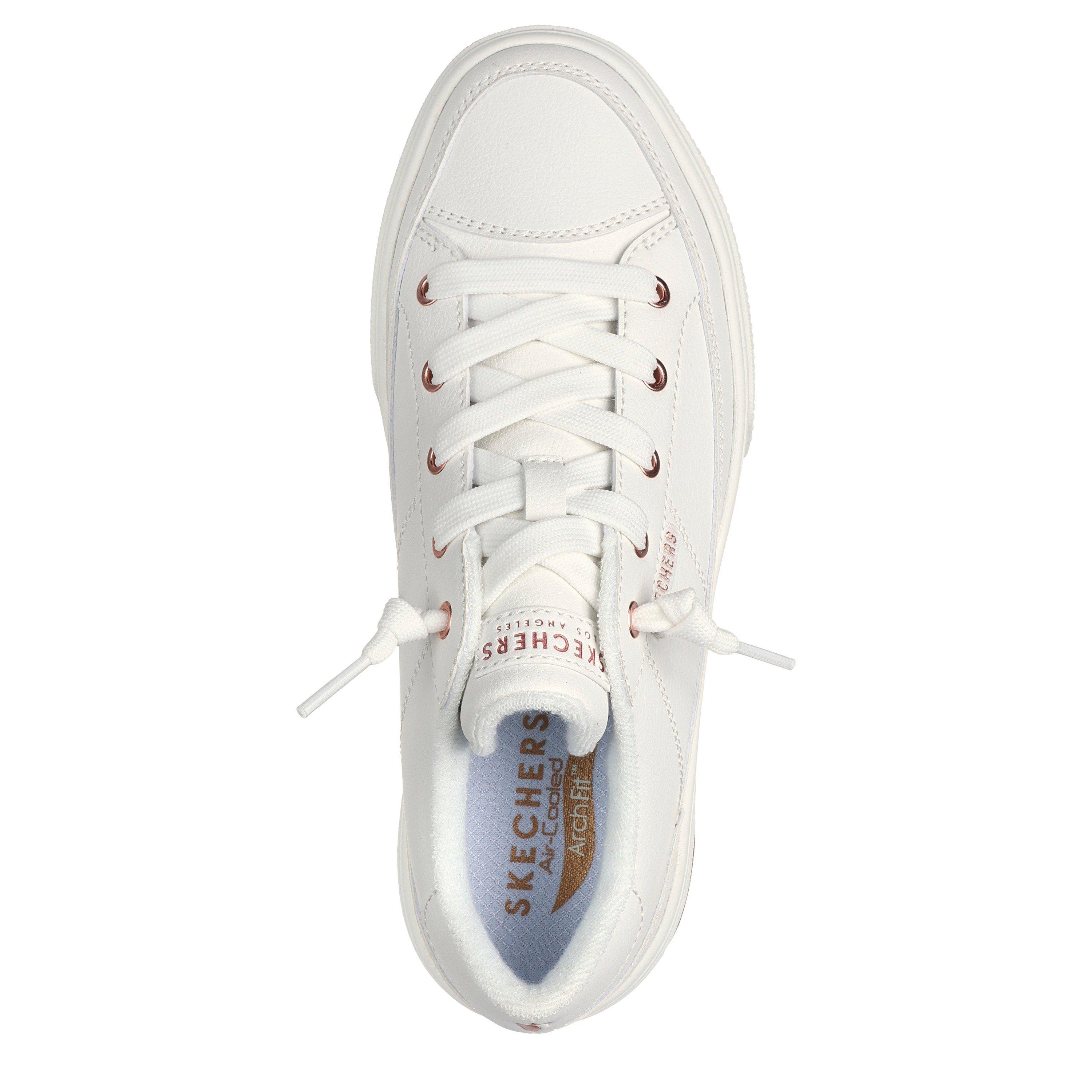 Wit/Rose Goud - Skechers - Womens Arch Fit Arcade Low-Top Trainers - 5