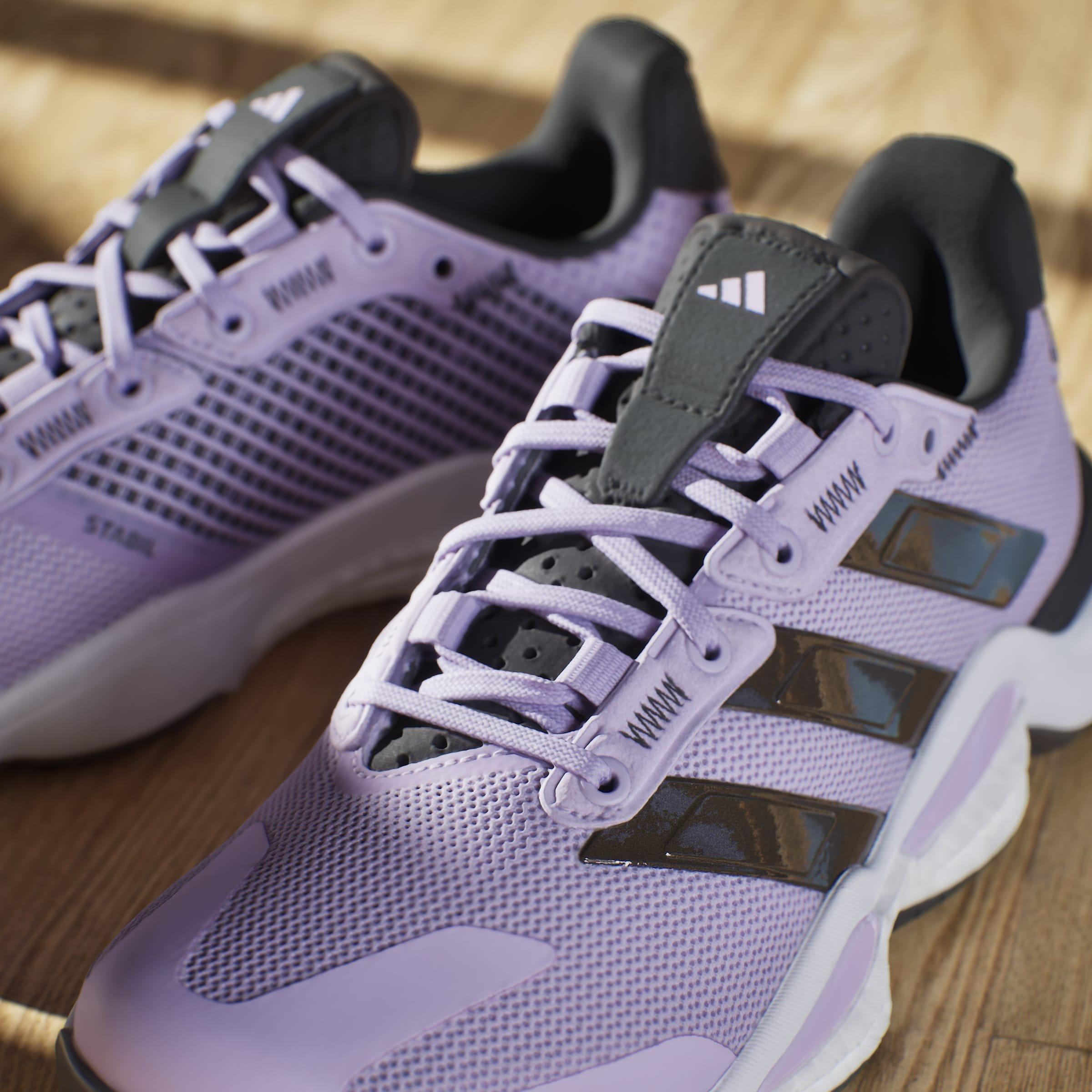Plum/Blk/Wte - adidas - Stabil 16 Handball Trainers Womens - 16