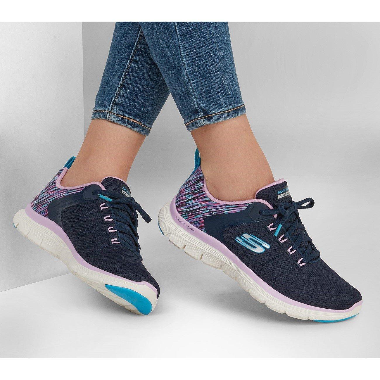 Blu navy/multicolore - Skechers - Flex Applea 4.0 Runners Womens - 6