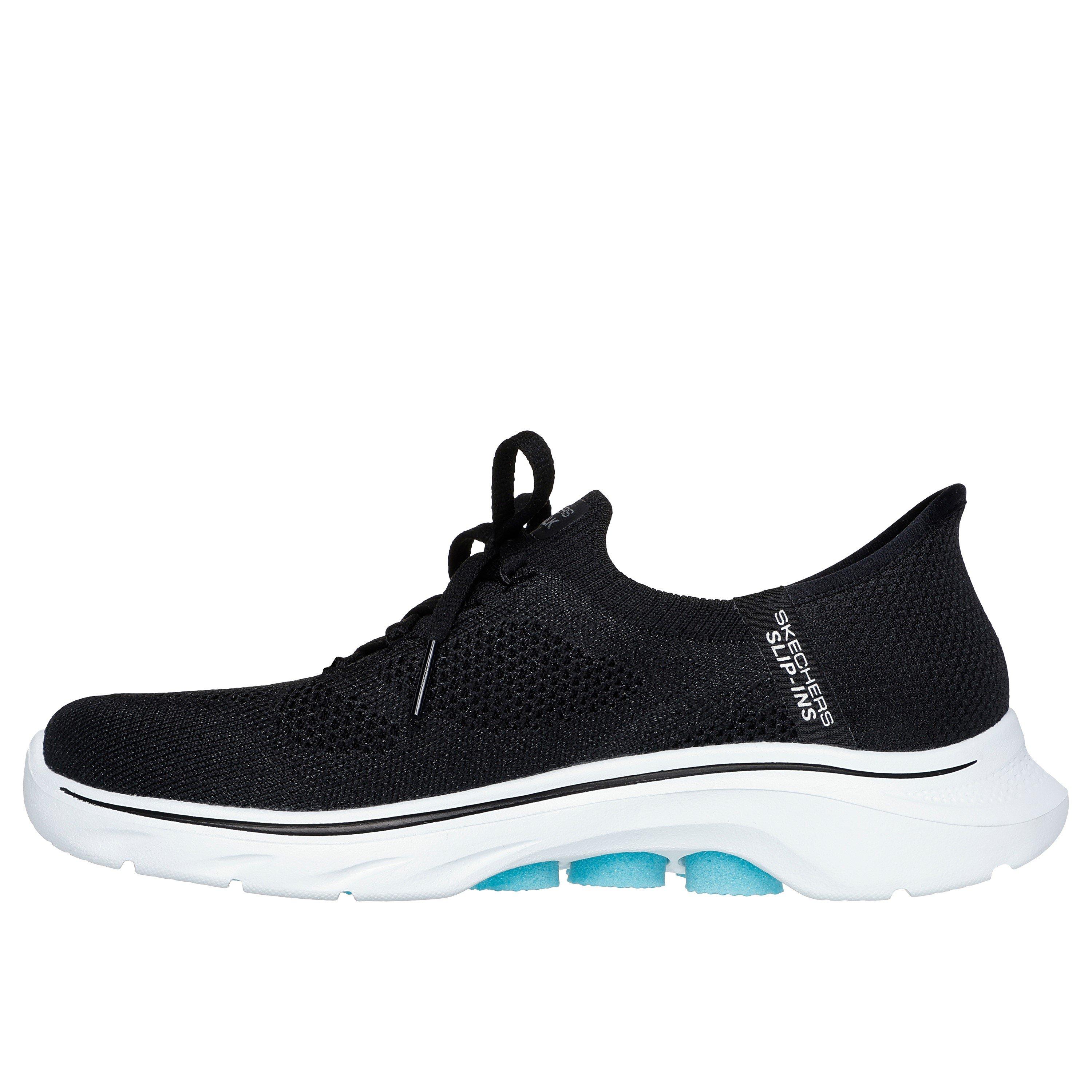 Blk/Aqua - Skechers - Knitted Slip On Runners - 2