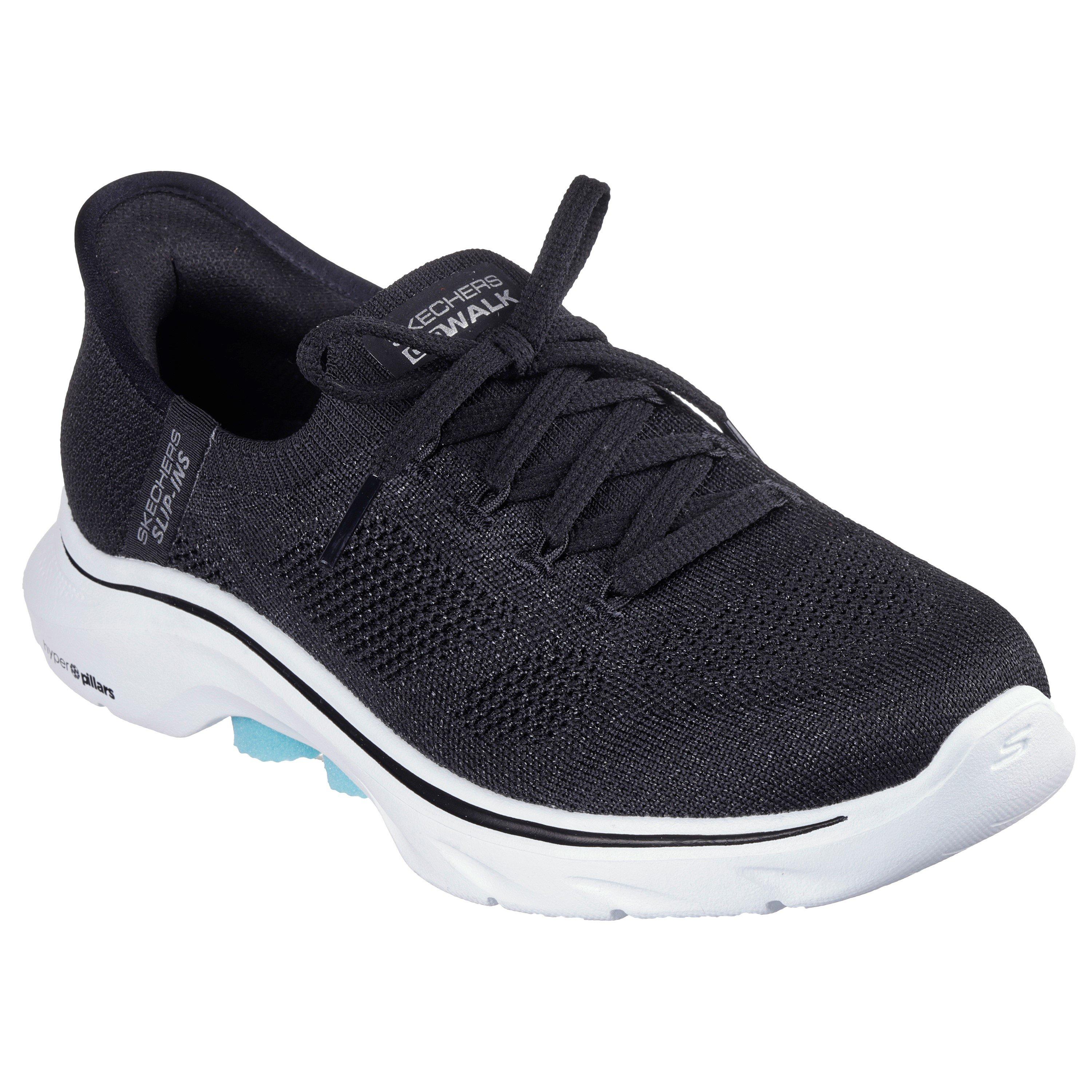 Blk/Aqua - Skechers - Knitted Slip On Runners - 3