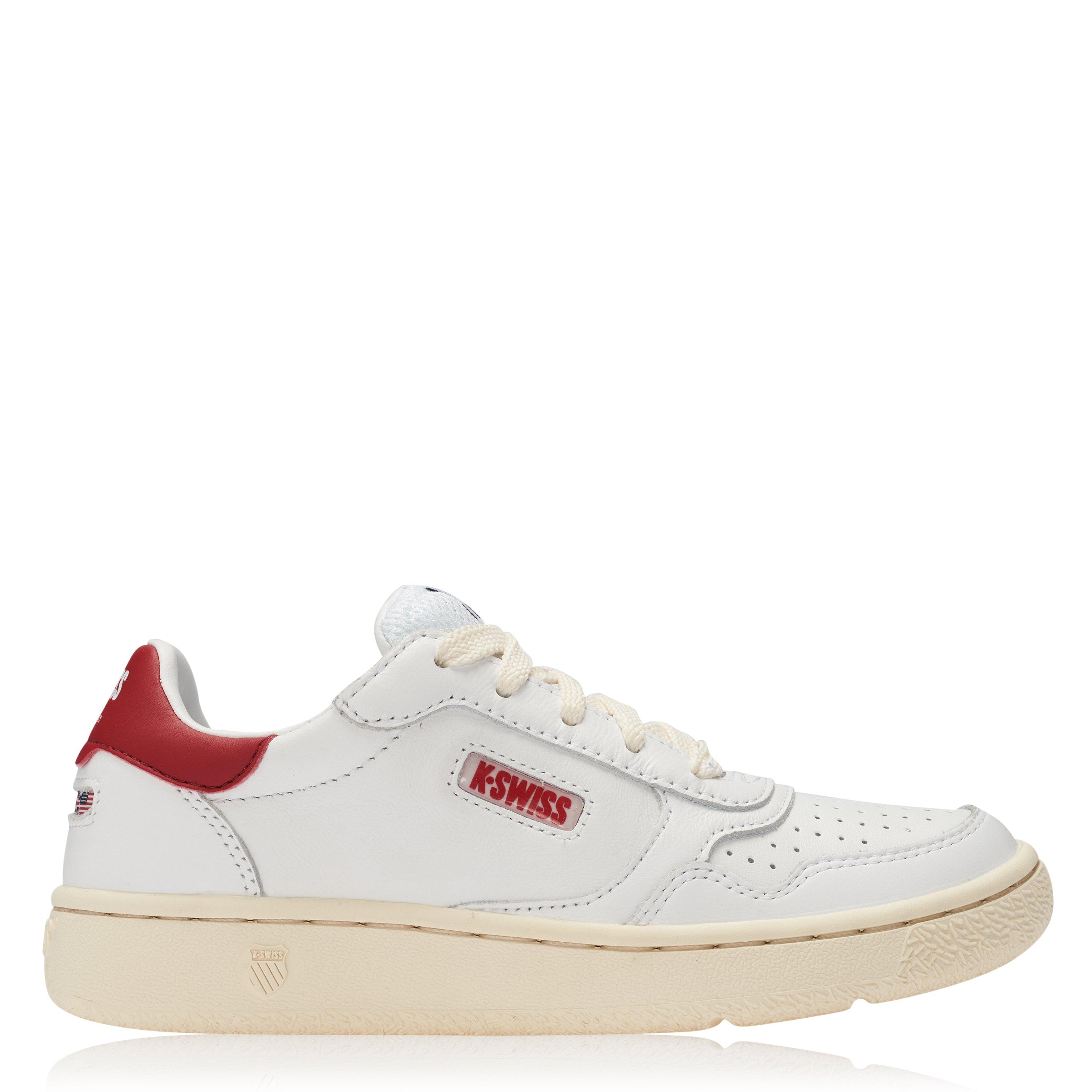 Hvid/Rød - K Swiss - Classic Slim Court Leather Trainers - 1