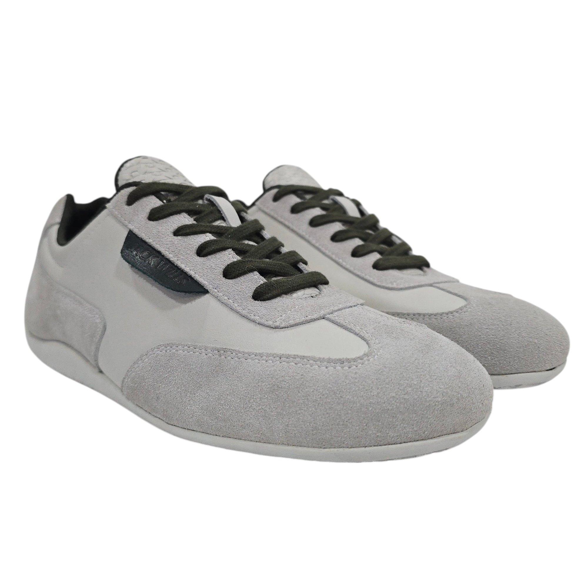 Grey/Dark Green - Jack Wills - Women's JW Yosemite Suede Lace Up Low-Top Trainers - 3