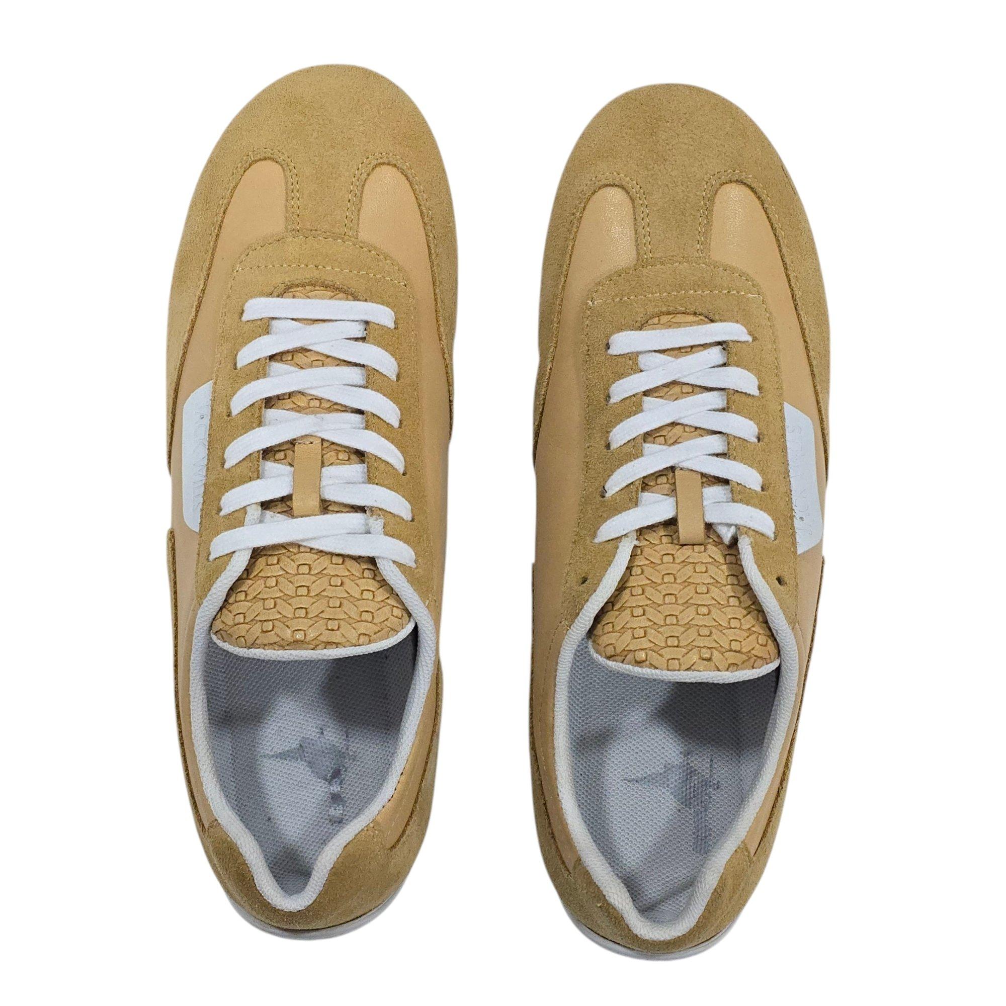 Sand/White - Jack Wills - Women's JW Yosemite Suede Lace Up Low-Top Trainers - 5