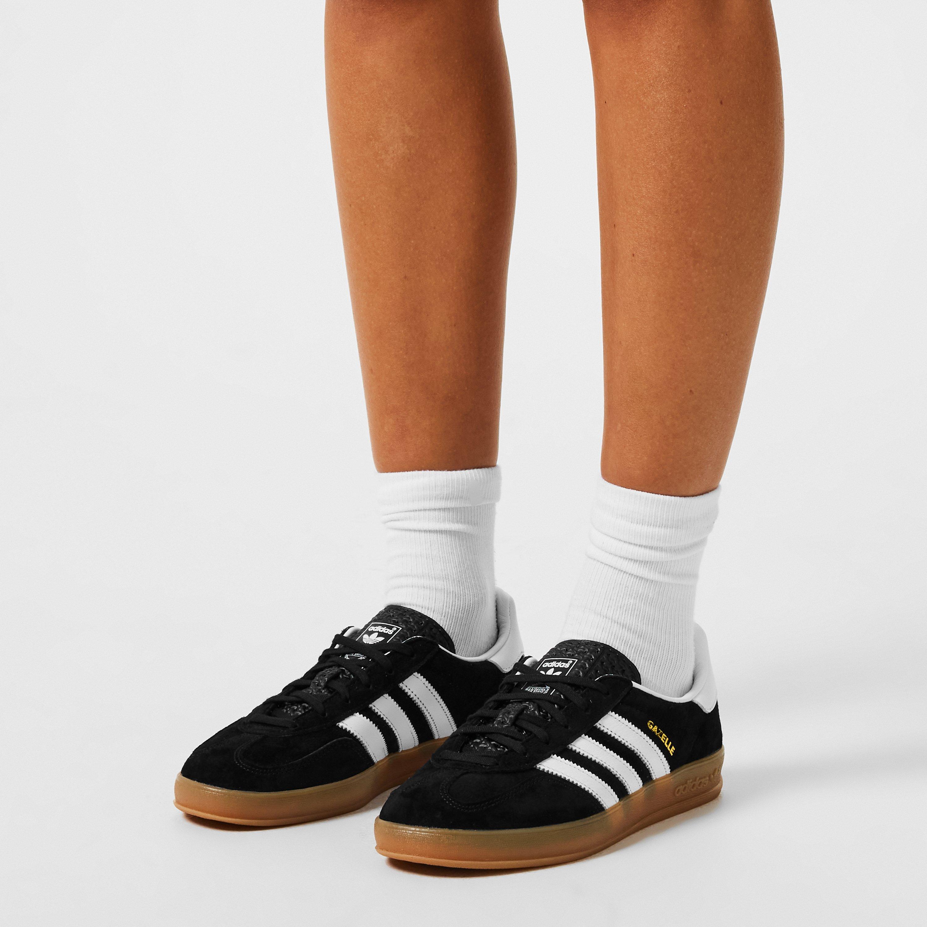 Black/White - adidas Originals - Gazelle Indoor Low Trainers - 2