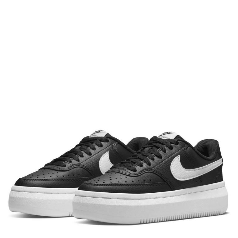 Negro/Blanco - Nike - Court Vision Alta Leather Womens Trainers - 3