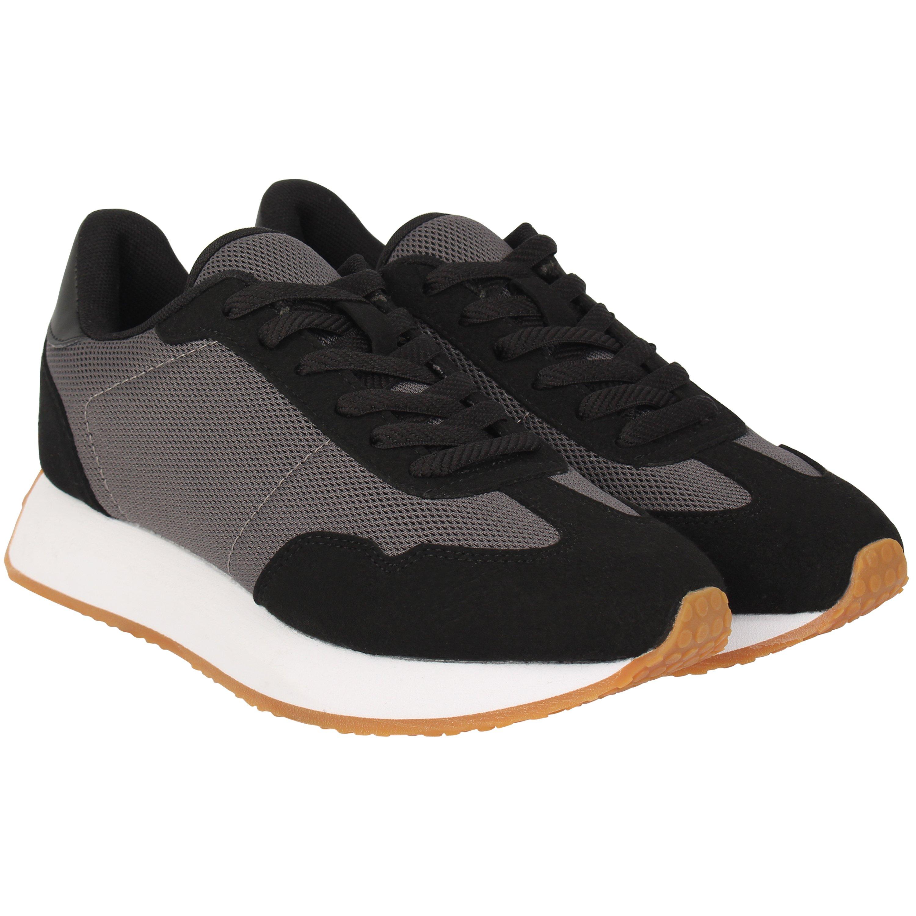 Char/Zwart/Kauwgom - Fabric - Lyon Trainers Womens - 5