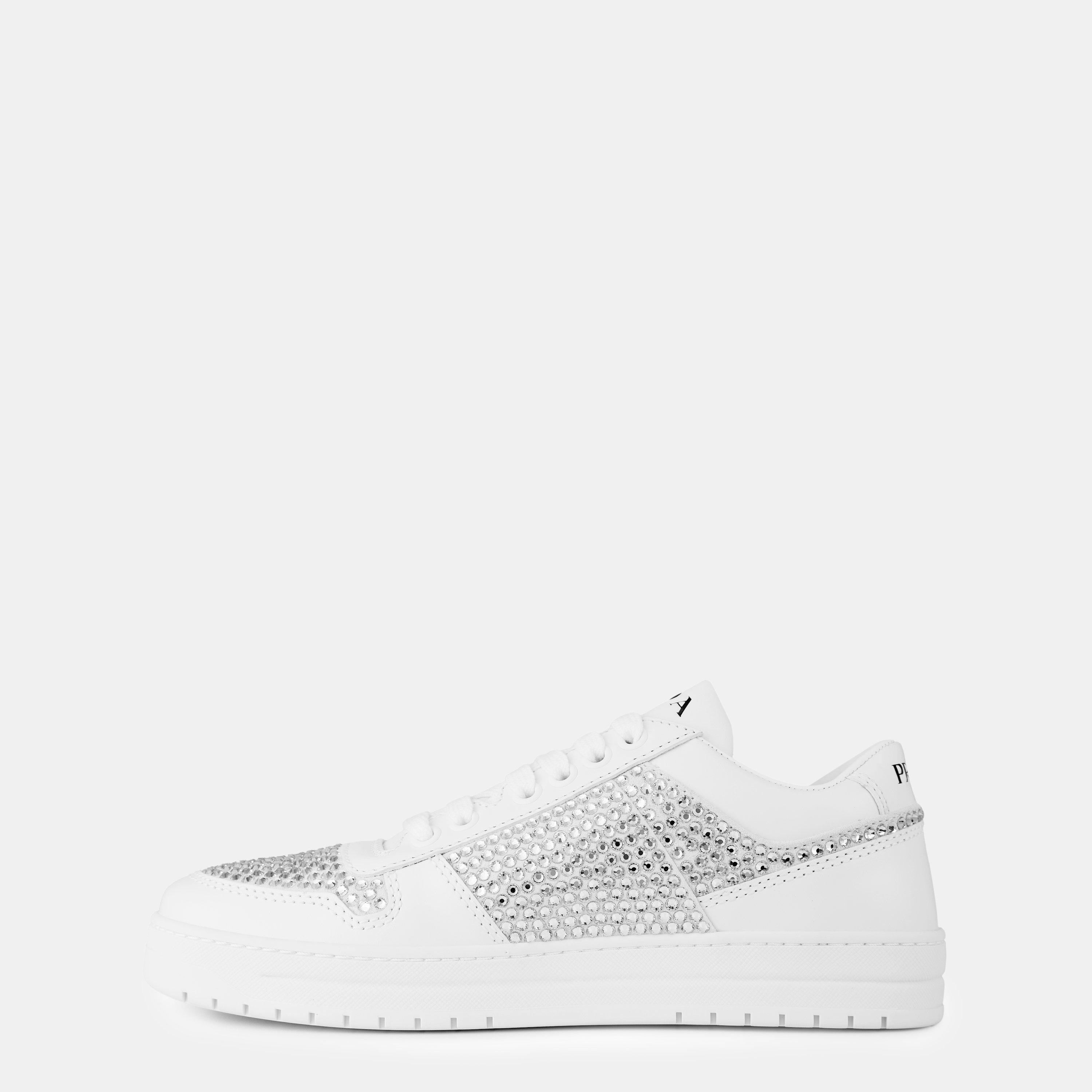 Bianco - Prada - Crystal Leather Sneakers - 2