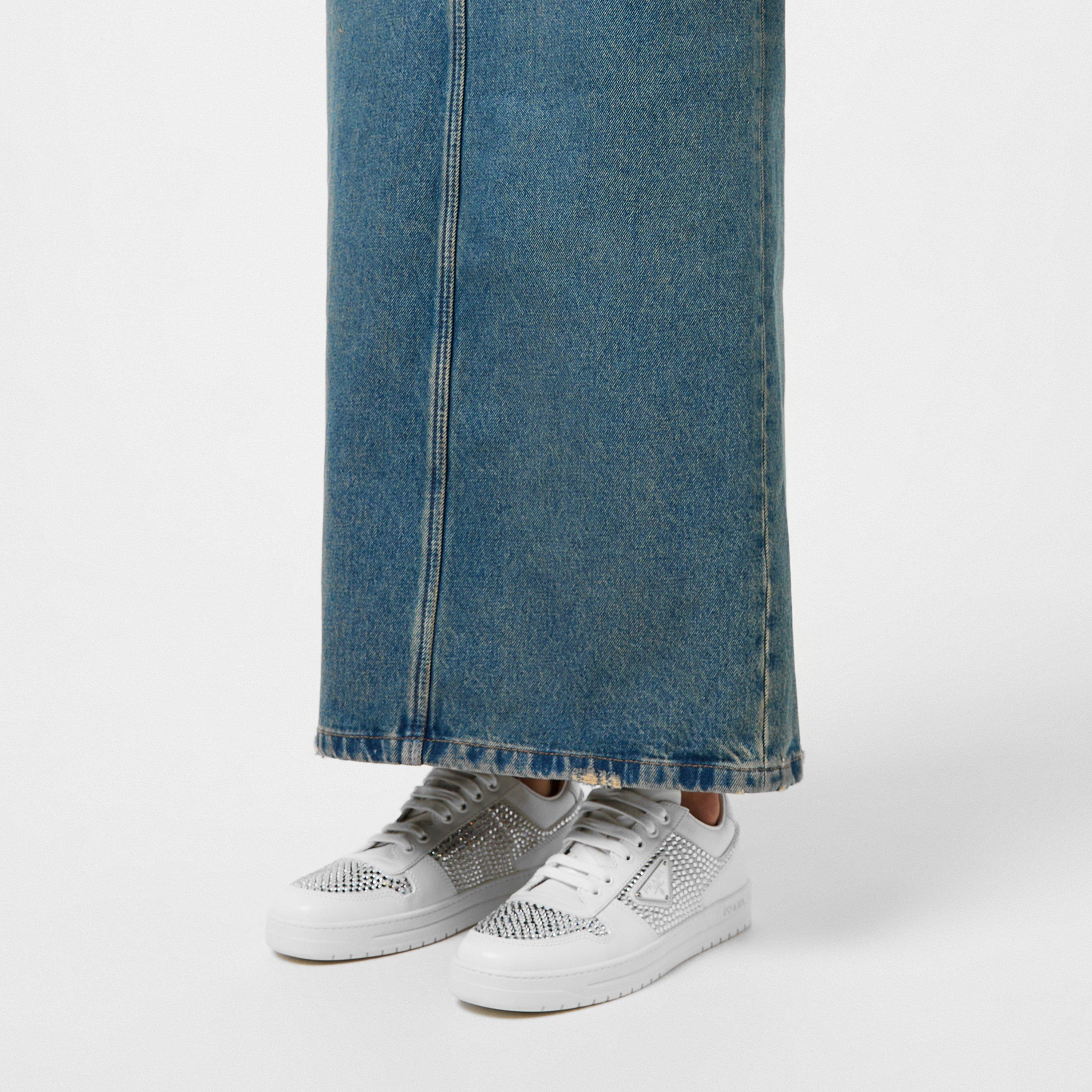 Bianco - Prada - Crystal Leather Sneakers - 3
