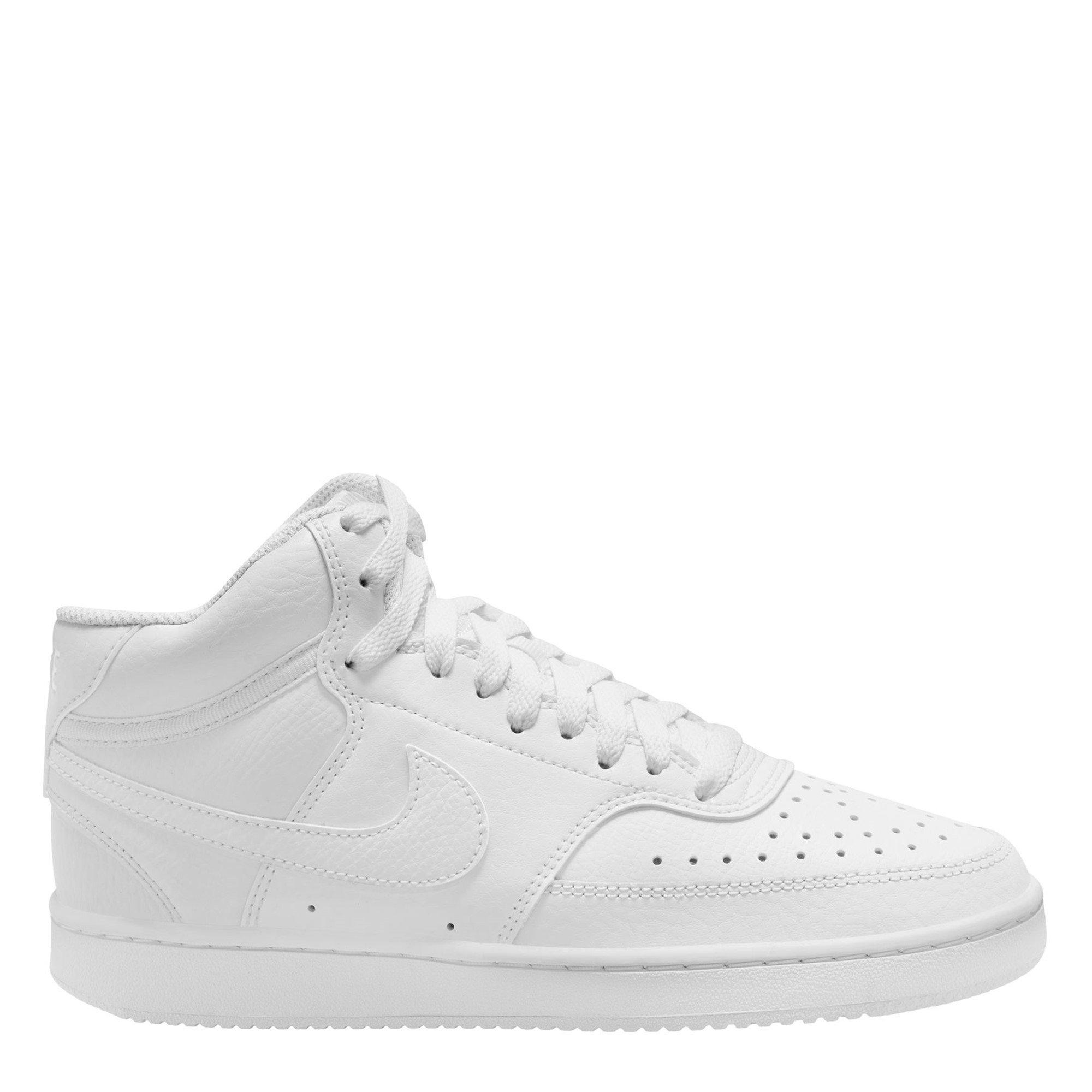 Triple White - Nike - Court Vision Mid Women's Hi Tops - 1