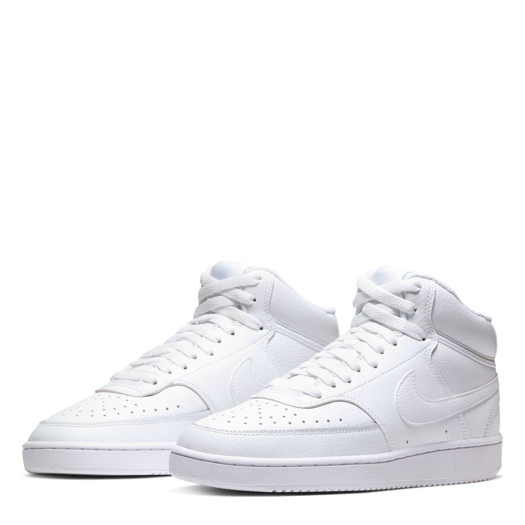 Triple White - Nike - Court Vision Mid Women's Hi Tops - 3