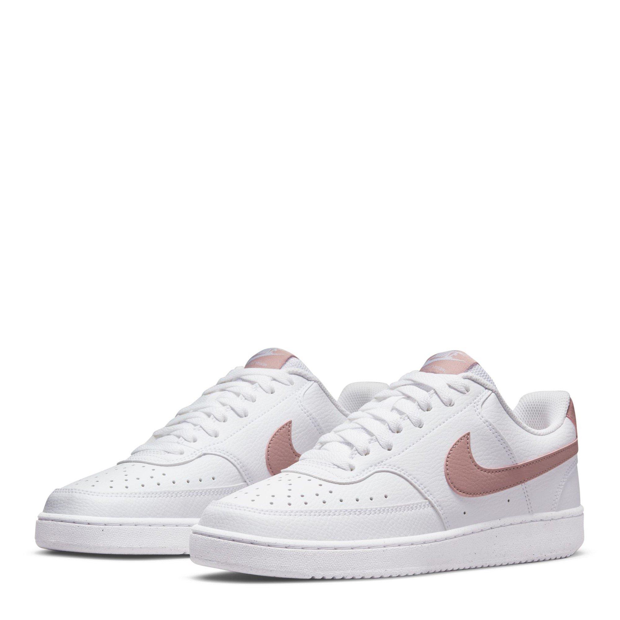 White/Pink - Nike - Womens Nike Court Vision Low Next Nature Trainers - 3