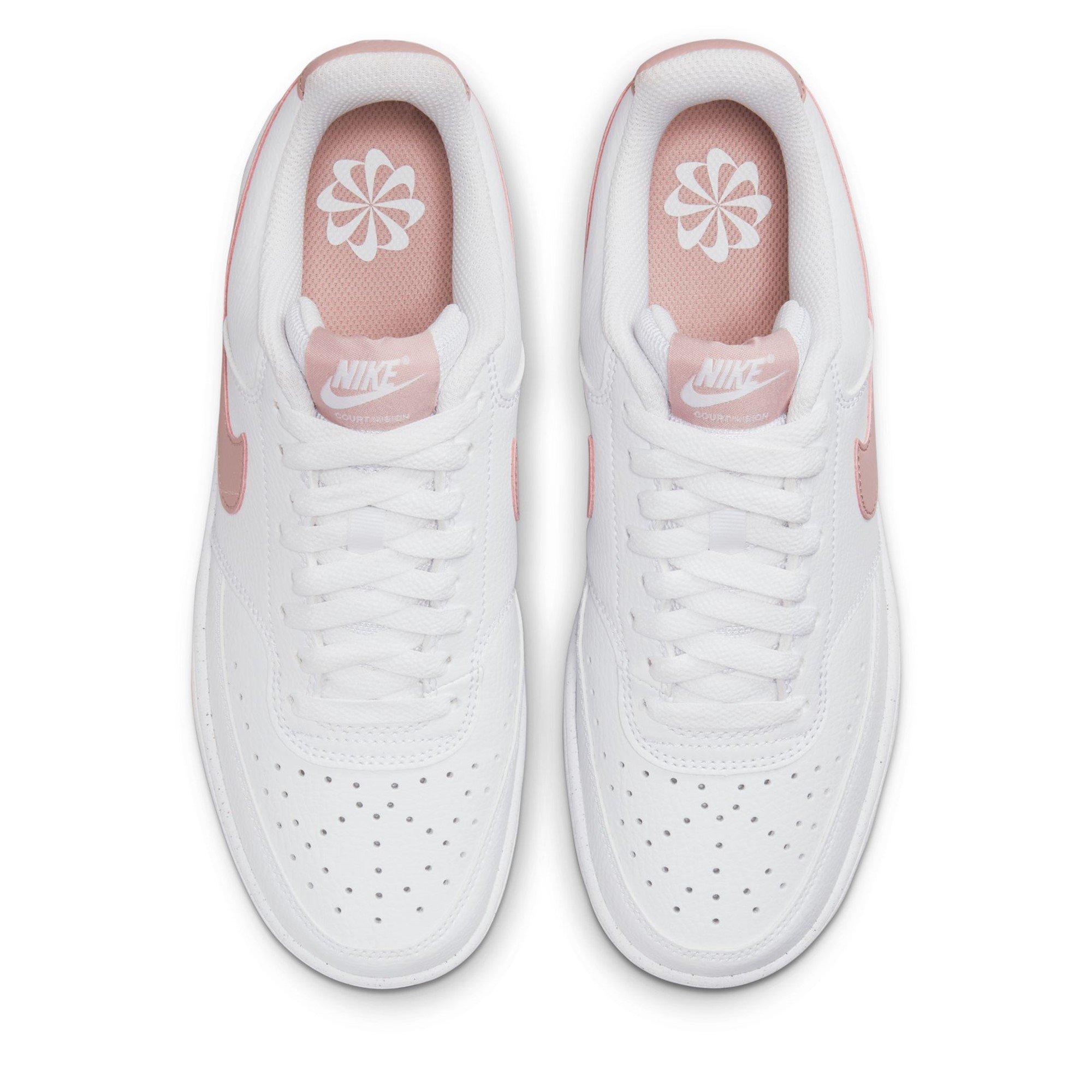 White/Pink - Nike - Womens Nike Court Vision Low Next Nature Trainers - 5