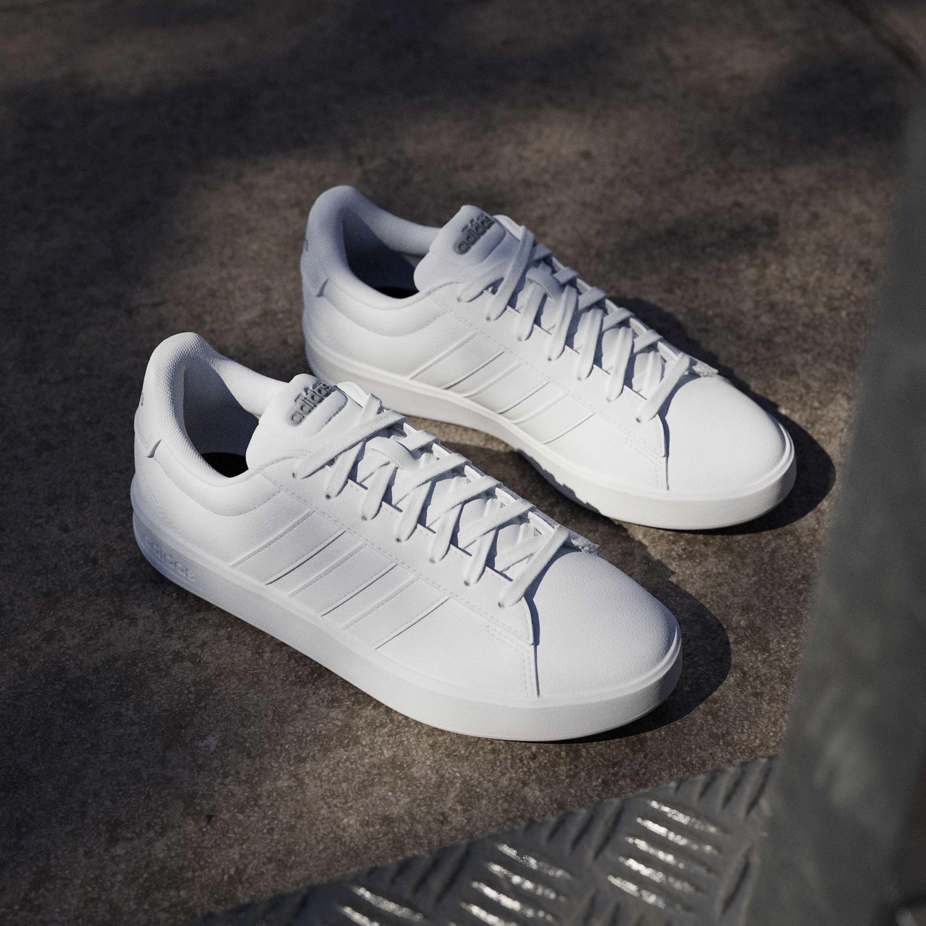 Triple White - adidas - Womens Grand Court Sneakers - 11