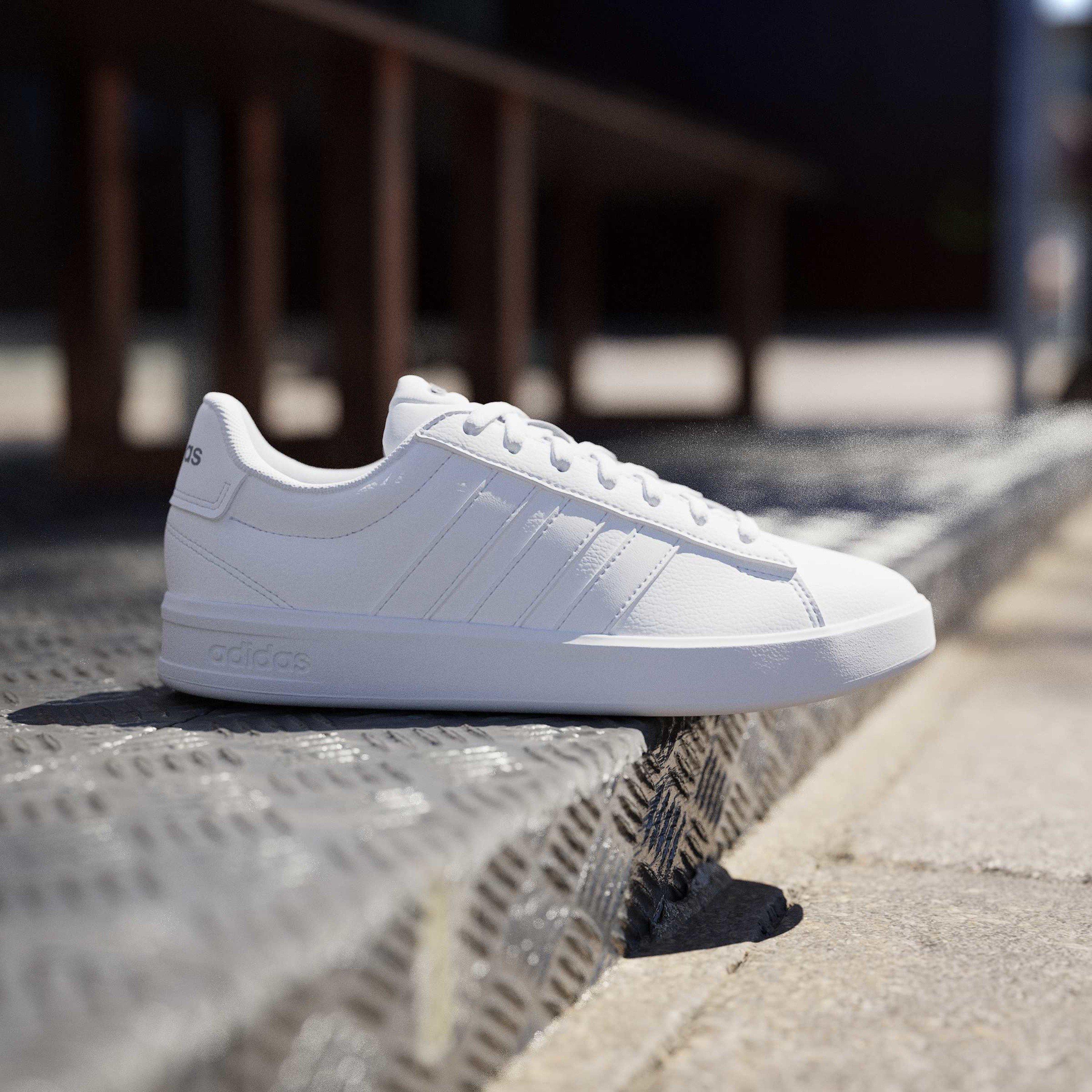 Triple White - adidas - Womens Grand Court Sneakers - 9