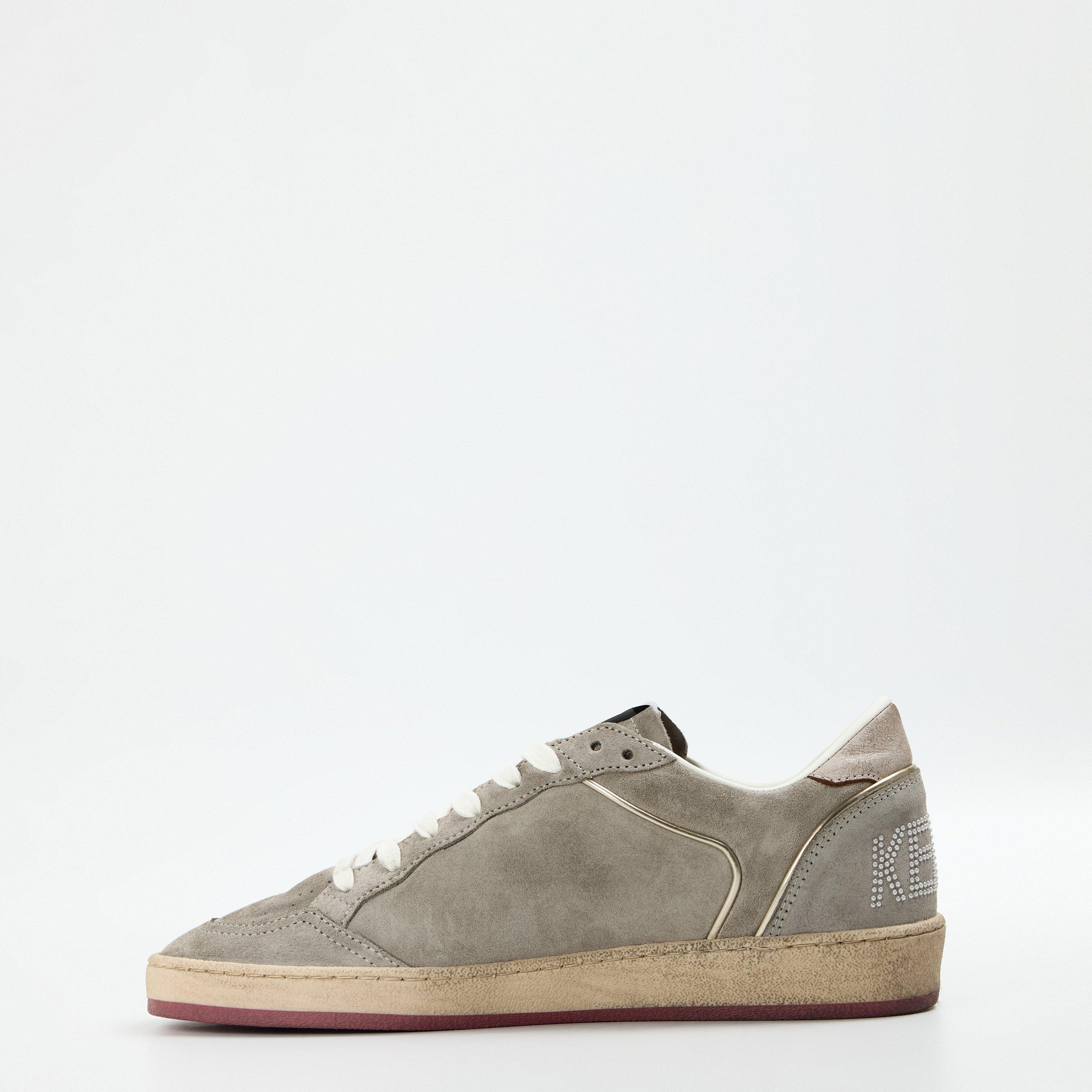 Taupe/Platinum - Golden Goose - Ball Star Sneakers Womens - 2
