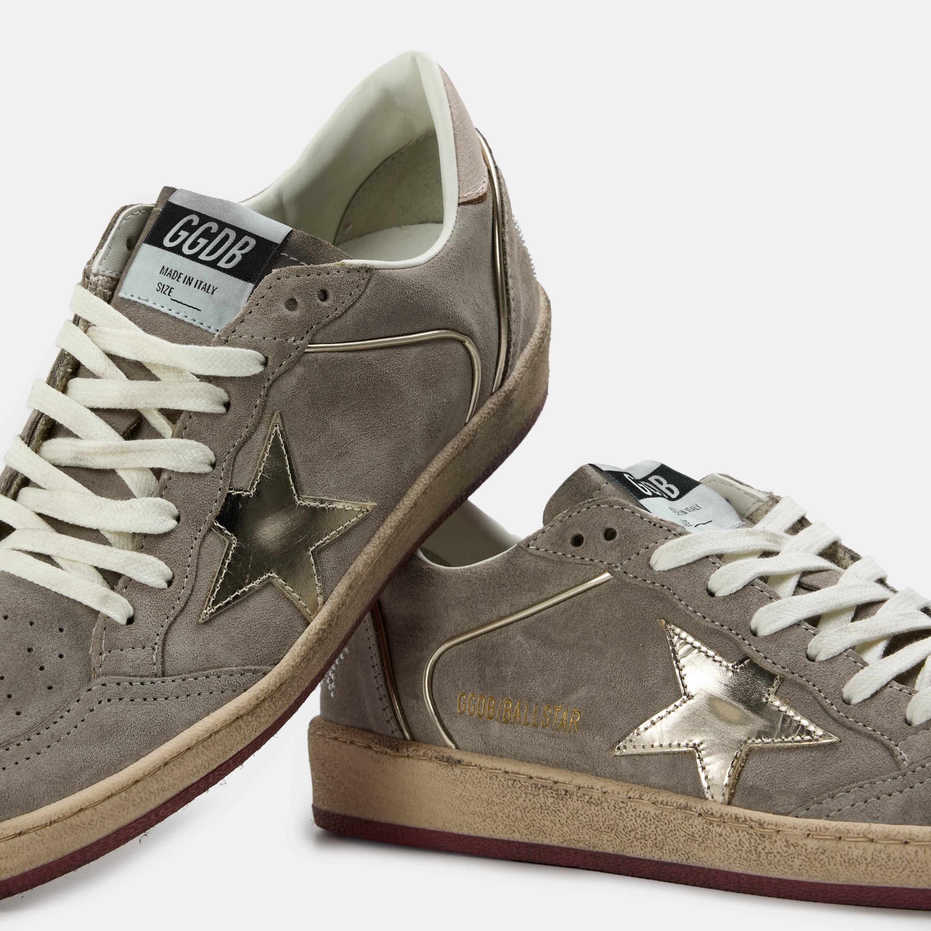 Taupe/Platinum - Golden Goose - Ball Star Sneakers Womens - 4
