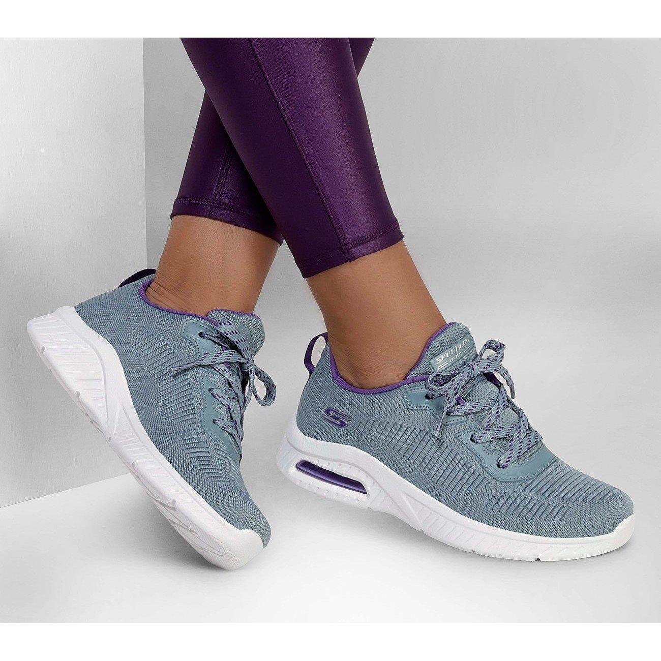 Slate - Skechers - Bobs Squad Chaos Air Low-Top Trainers Womens - 6