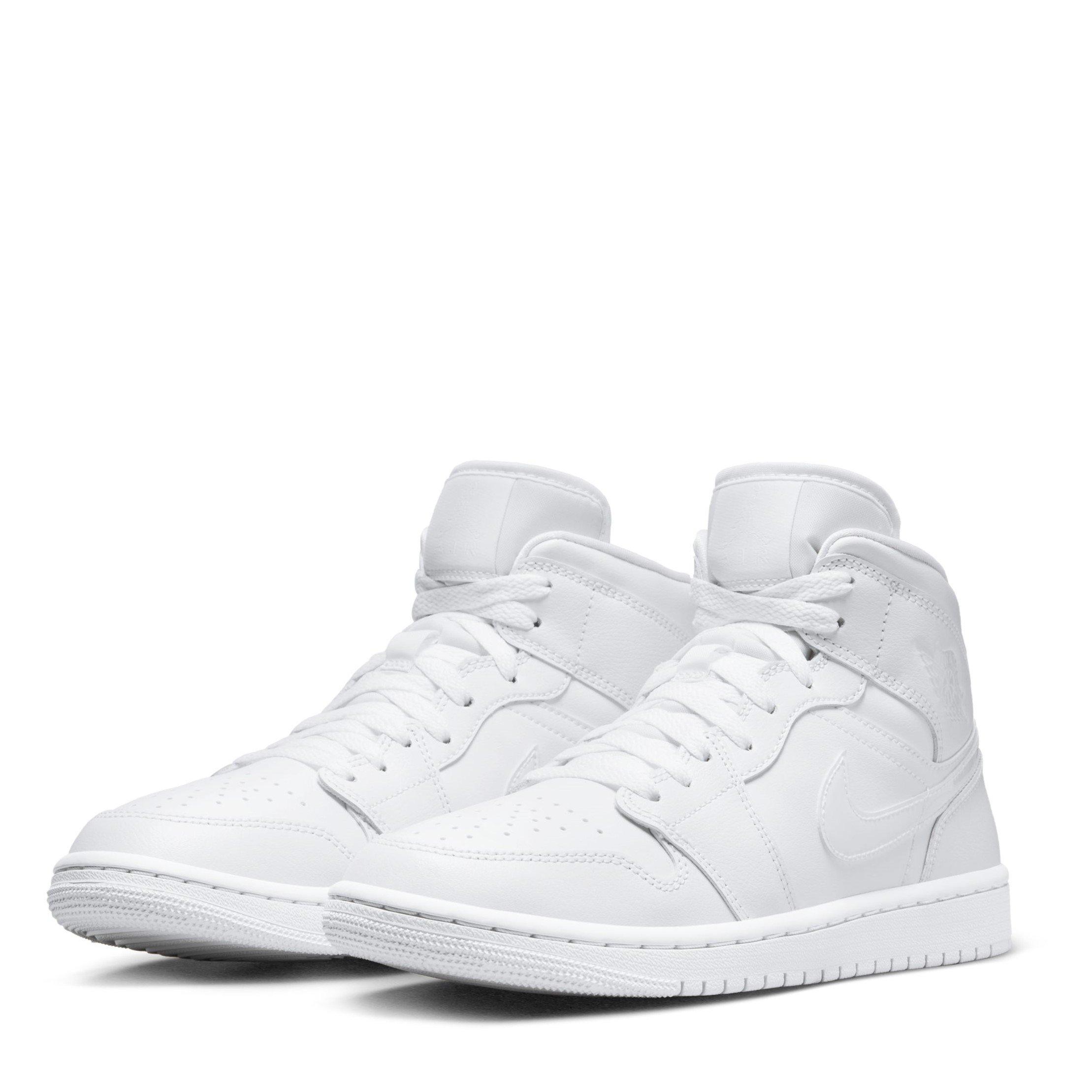 White/White - Nike - Air Jordan Mid Trainers - 4