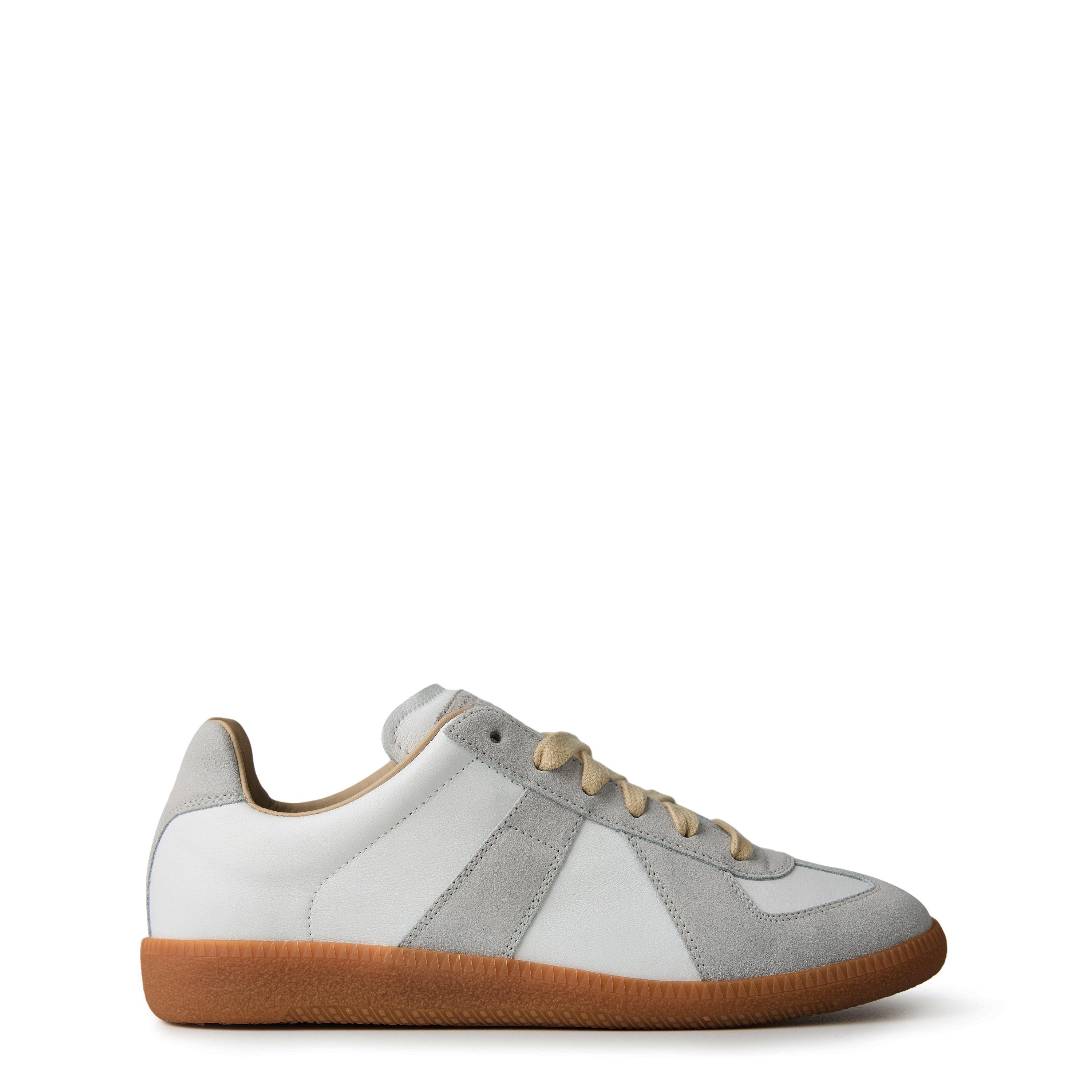 Dirty White - Maison Margiela - Replica Suede And Leather Sneakers - 1
