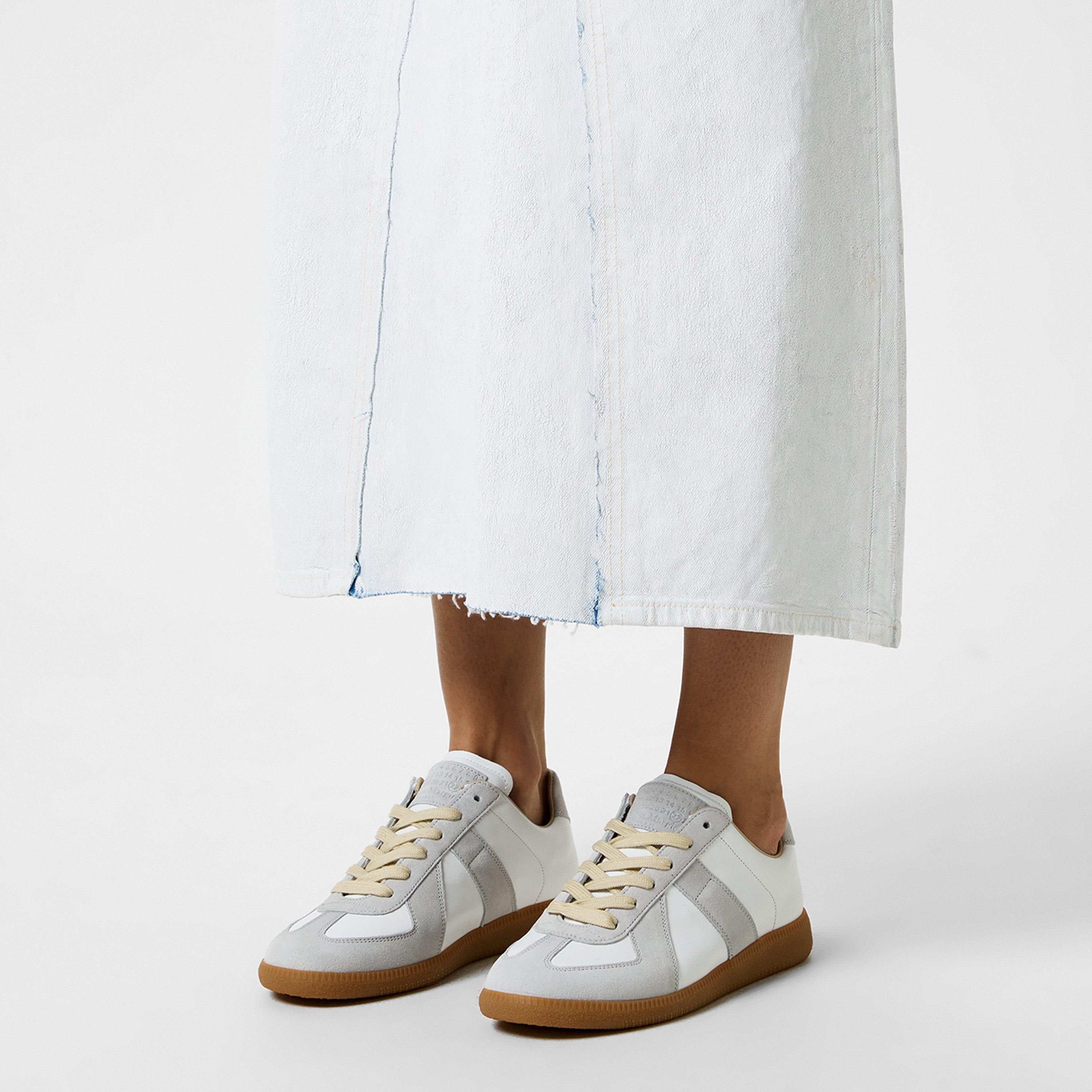 Dirty White - Maison Margiela - Replica Suede And Leather Sneakers - 2