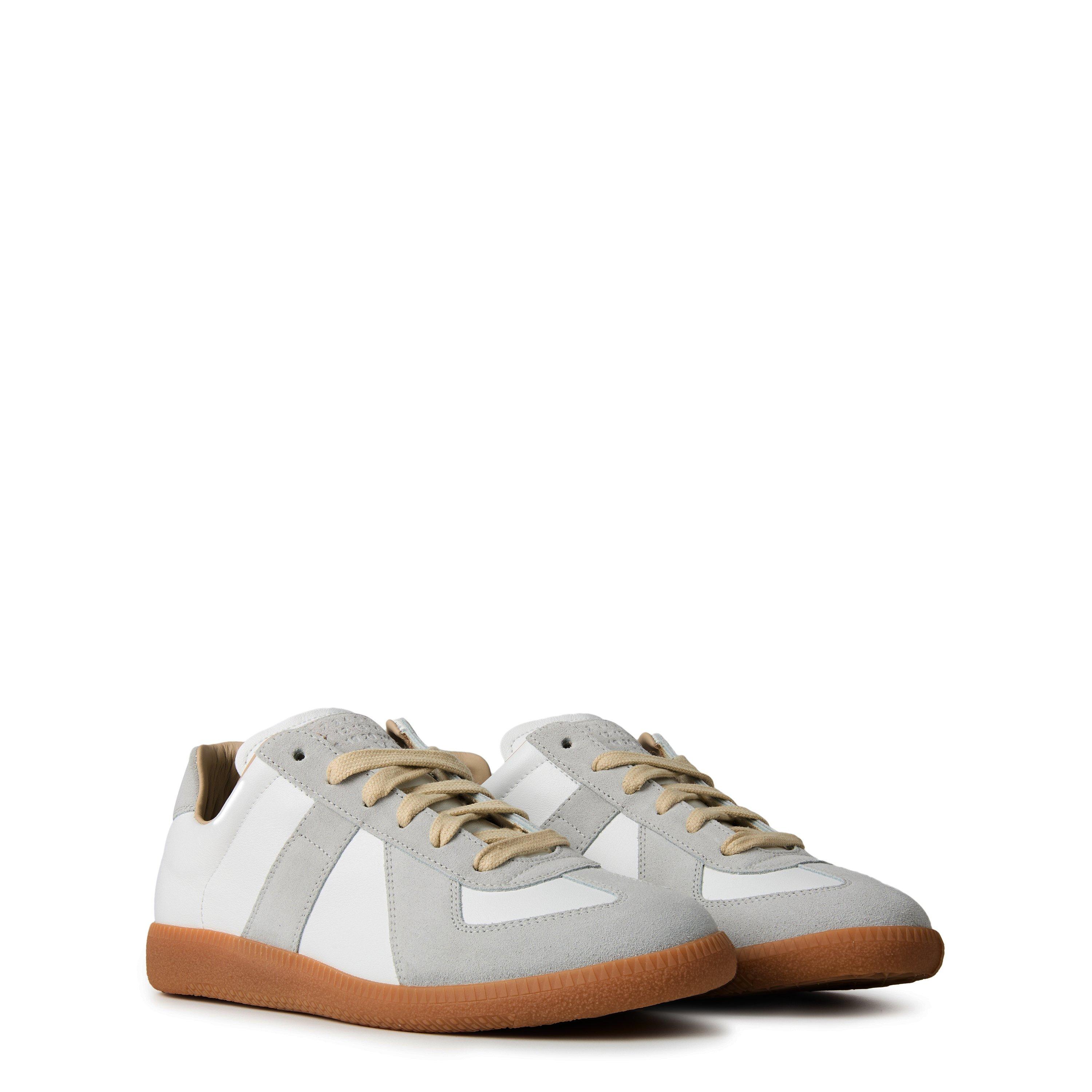 Dirty White - Maison Margiela - Replica Suede And Leather Sneakers - 4