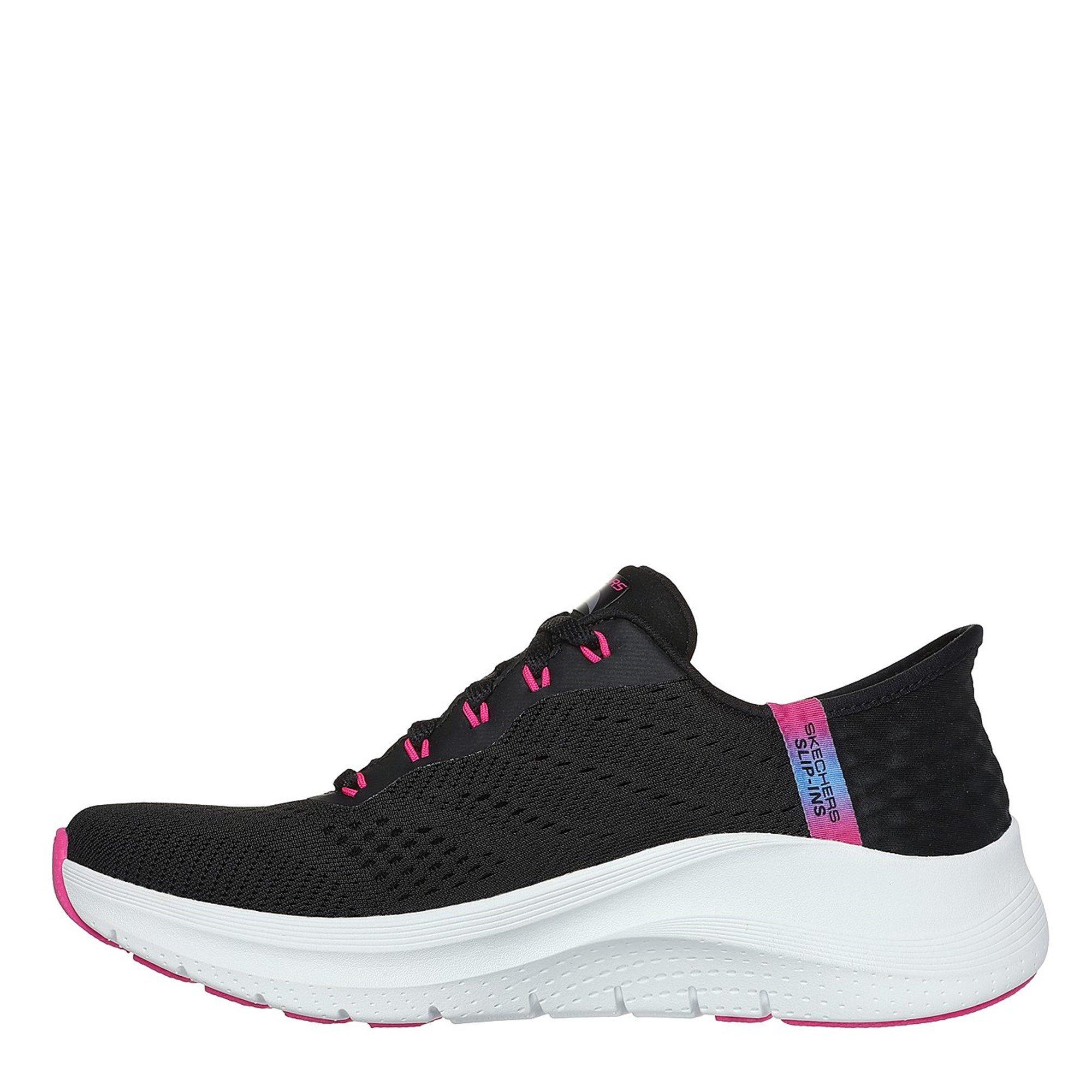 Preto/Rosa Choque - Skechers - Arch Fit 2.0 Easy Chic Slip On Trainers - 2