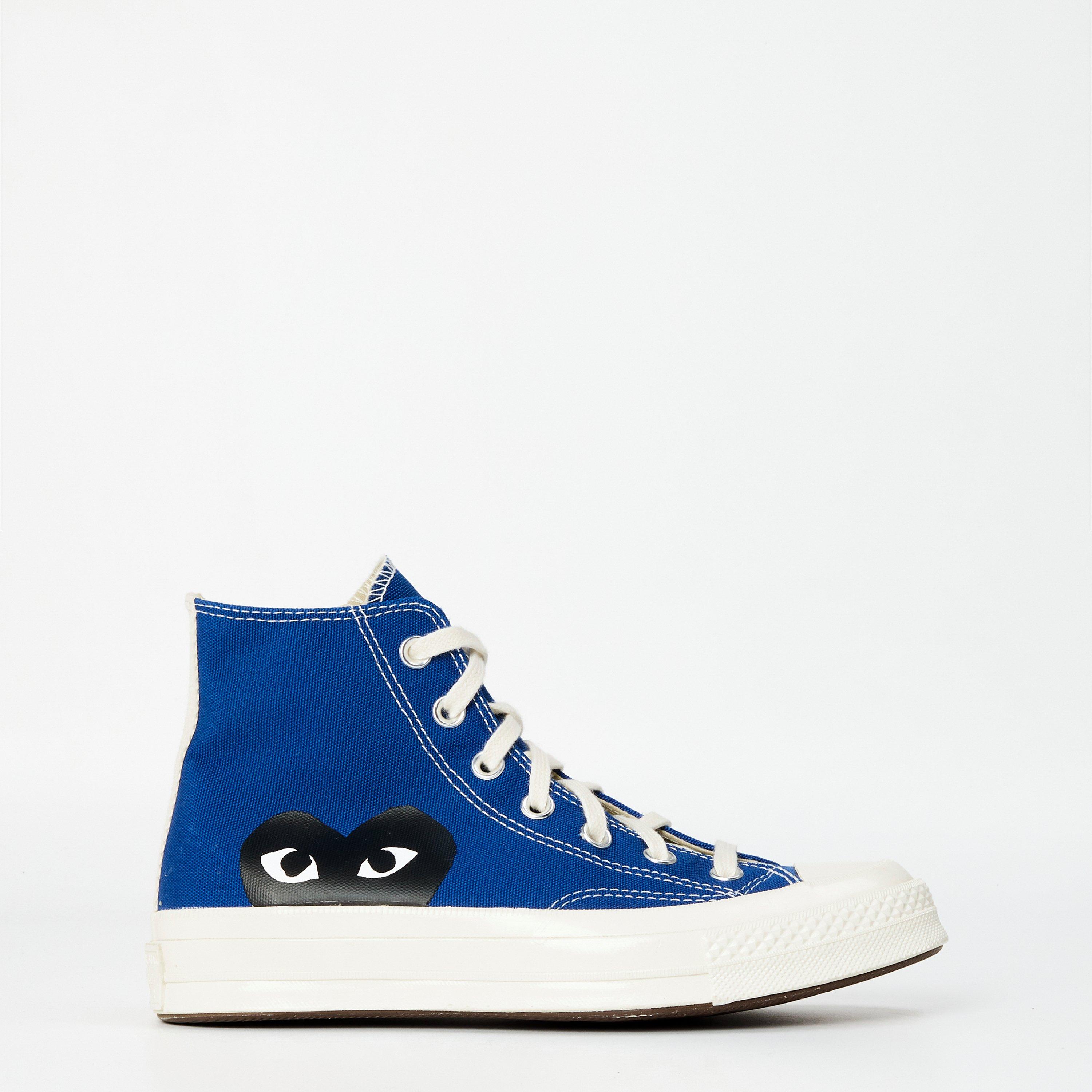 Blue - Comme des Garcons PLAY - Women's Comme des Garçons PLAY Canvas High Shoe - 1