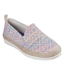 Skechers Skechers Aztec Woven Twin Gore Slip On Trainers Womens