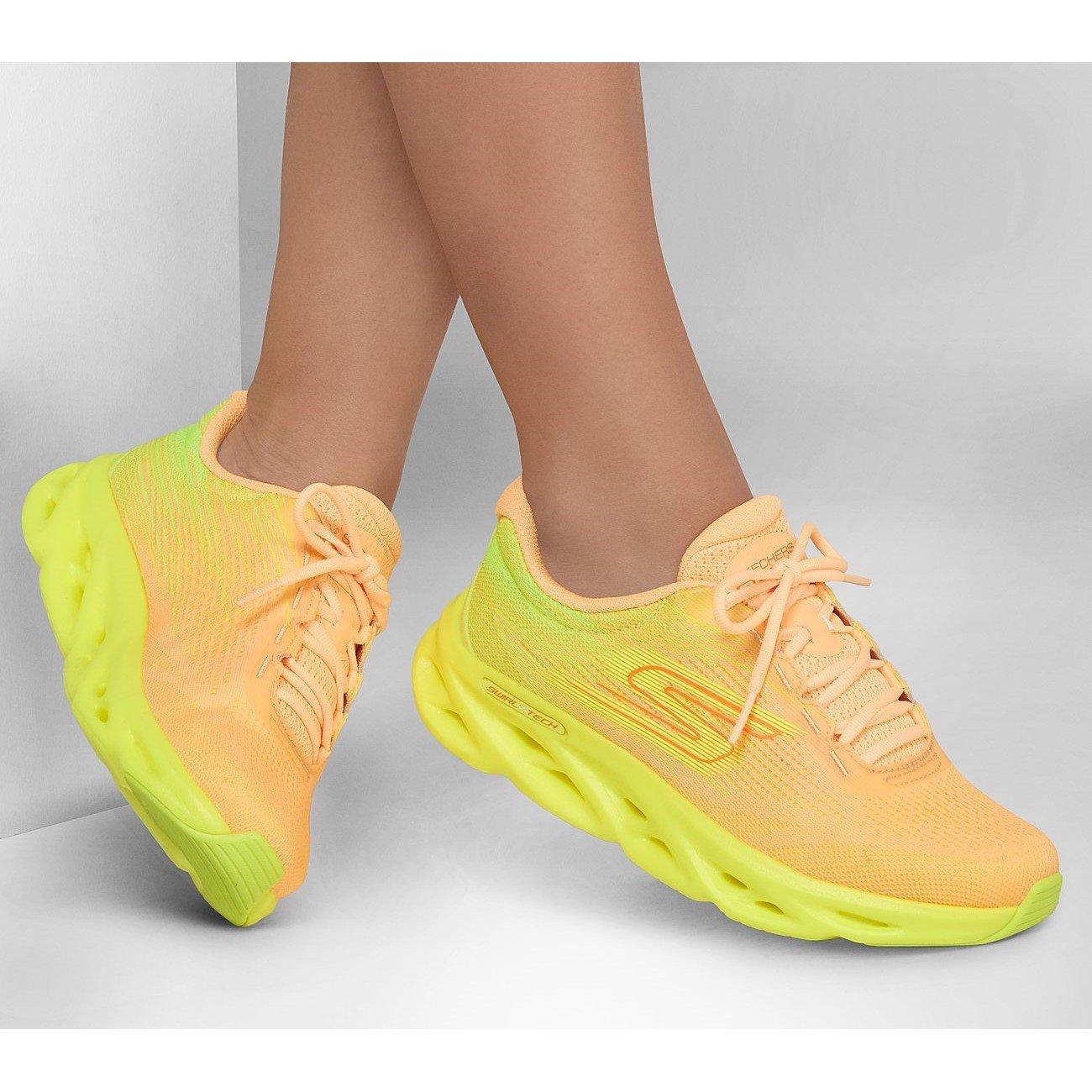 Orange/Yellow - Skechers - Go Run Swirl Tech Speed - Ultra Runners - 6