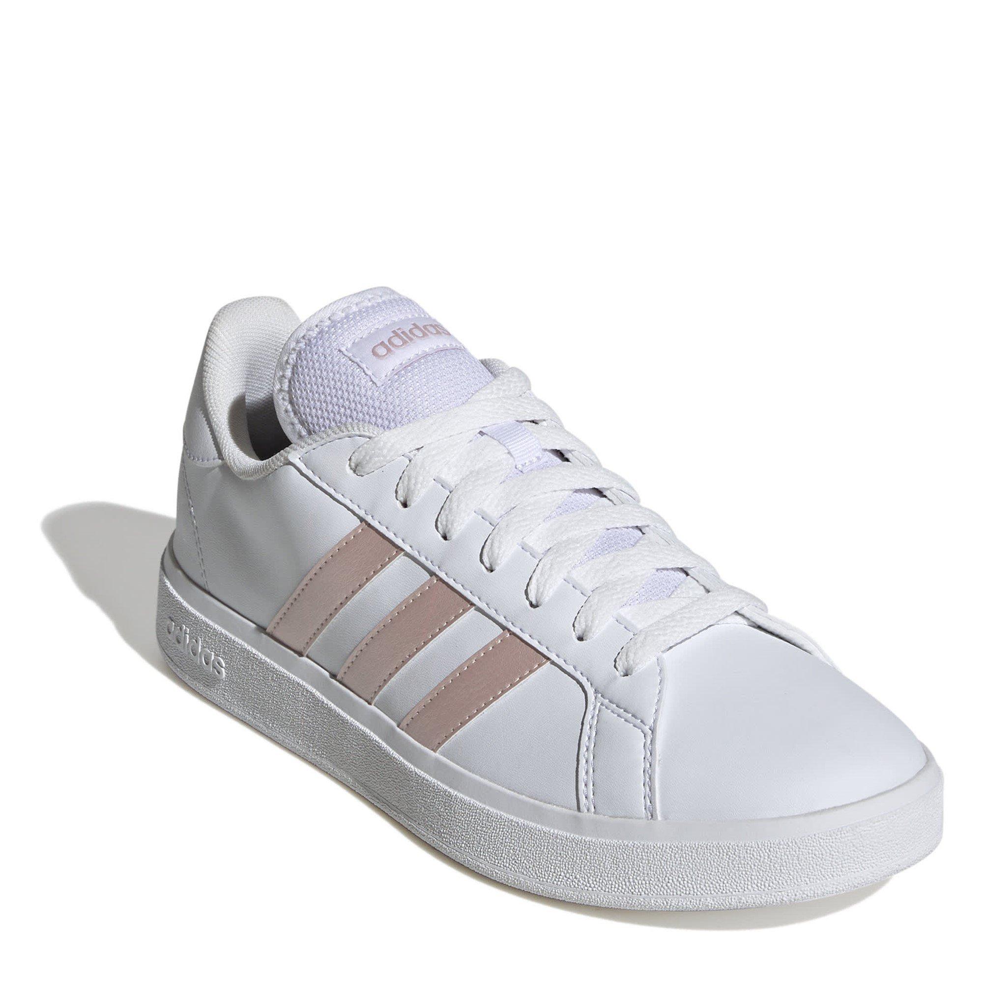 Wht/Sand Pink - adidas - Grand Court Base 2.0 Womens Shoes - 3