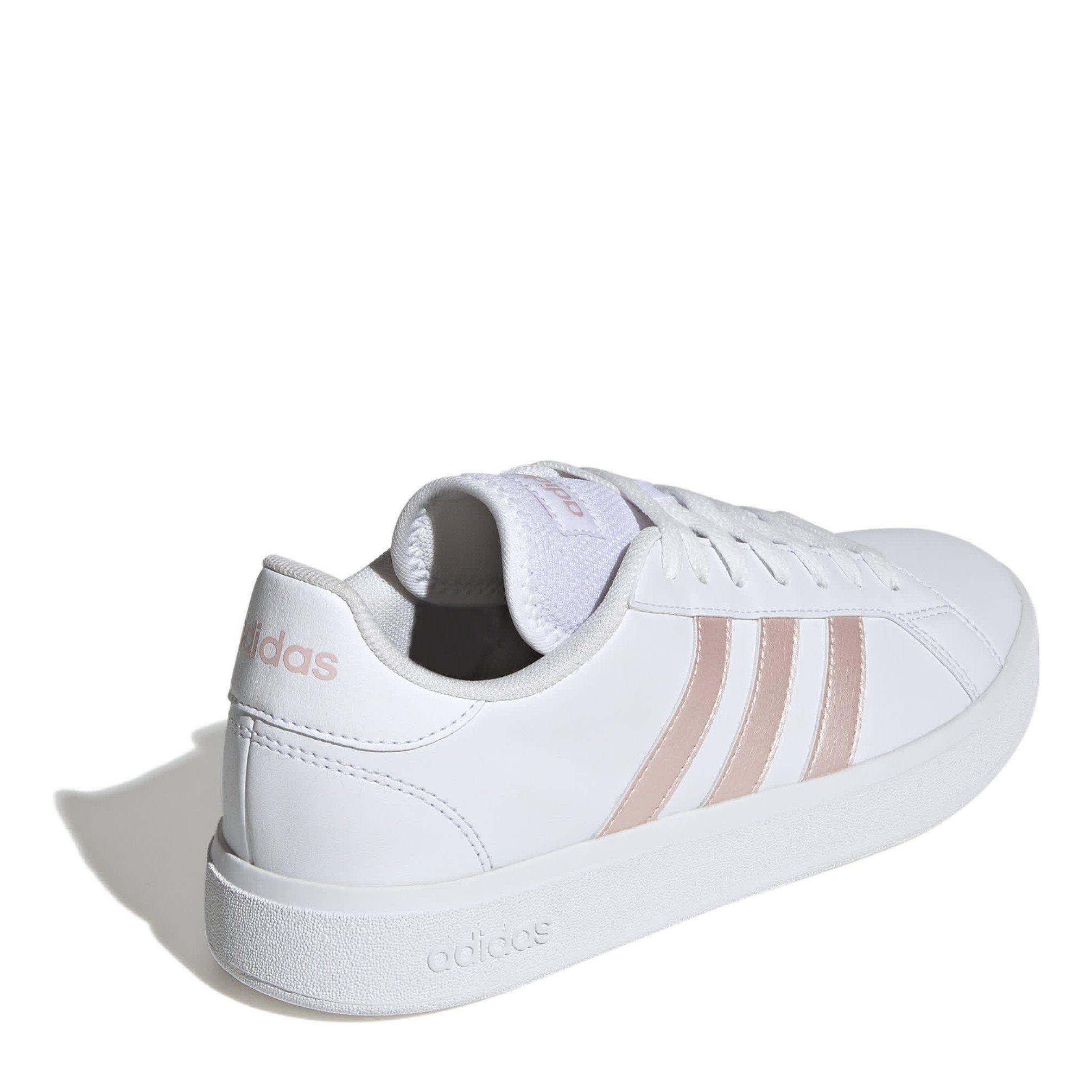 Wht/Sand Pink - adidas - Grand Court Base 2.0 Womens Shoes - 4