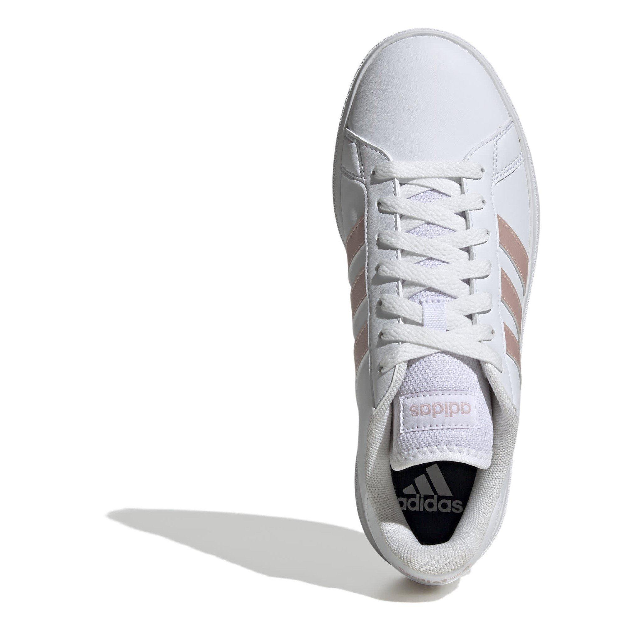 Wht/Sand Pink - adidas - Grand Court Base 2.0 Womens Shoes - 5