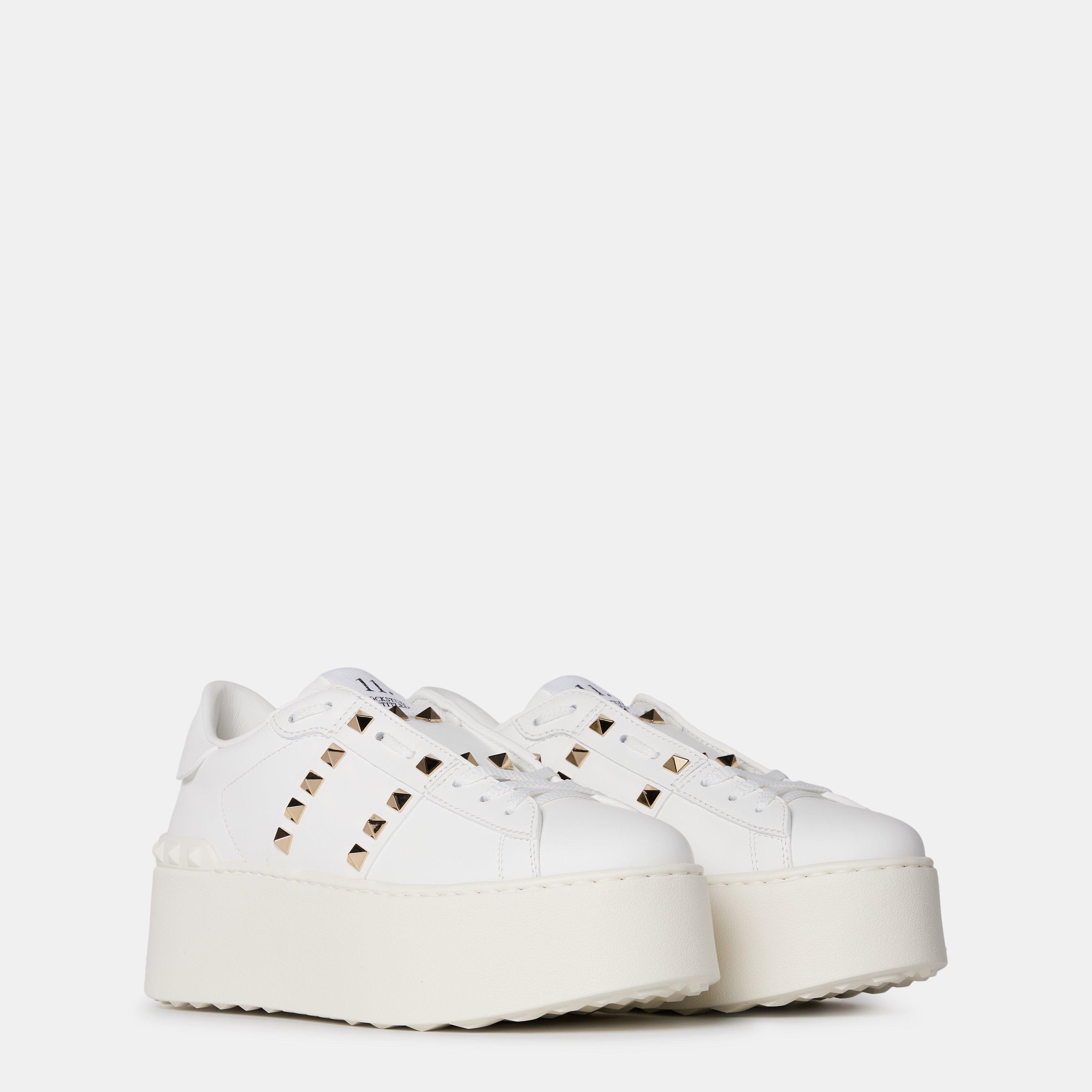 Bianco - Valentino Garavani - Flatform Rockstud Untitled Trainers - 4