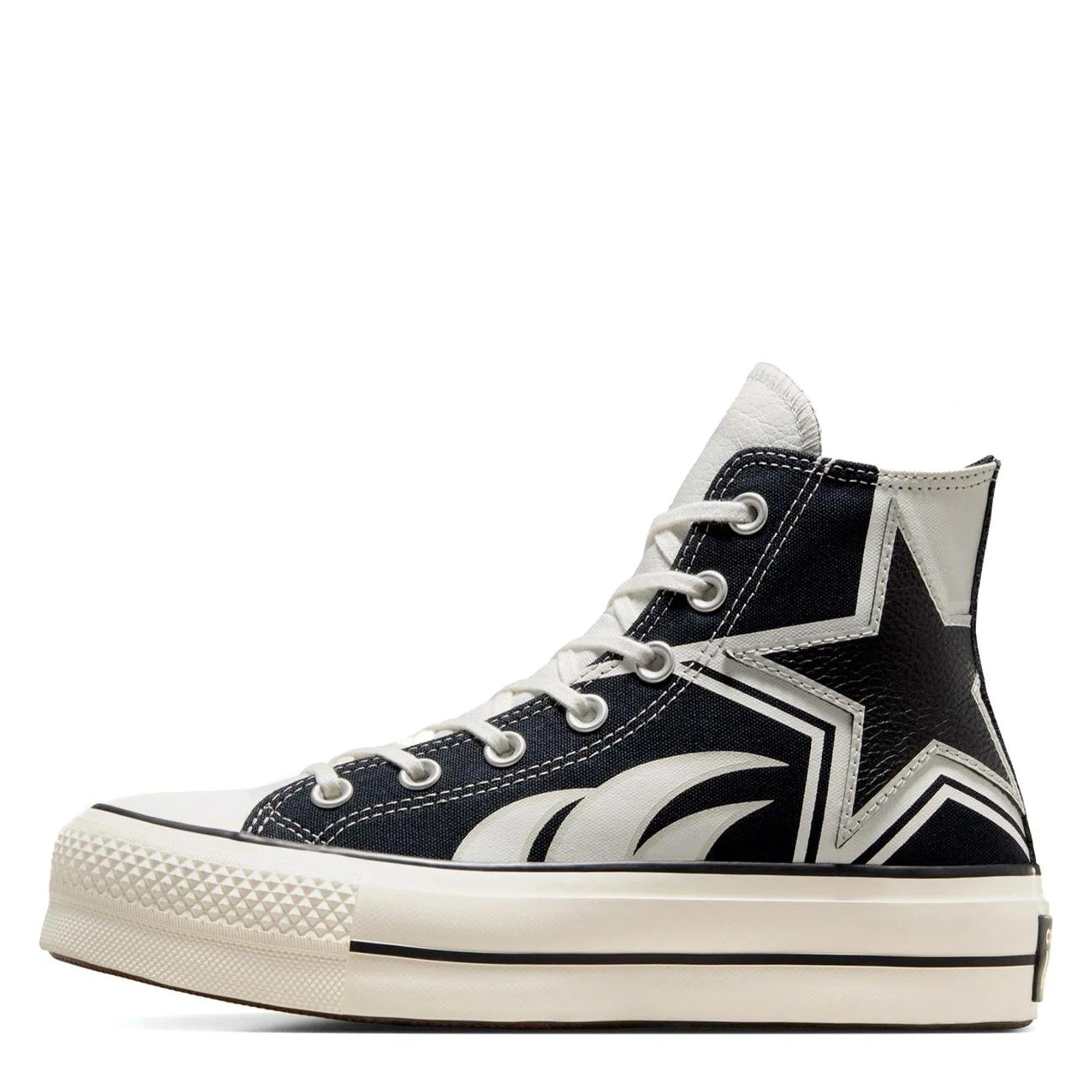 Putty/Blk/Egret - Converse - Converse Chuck Taylor All Star Lift Moto Womens High Top Platform Shoes - 2