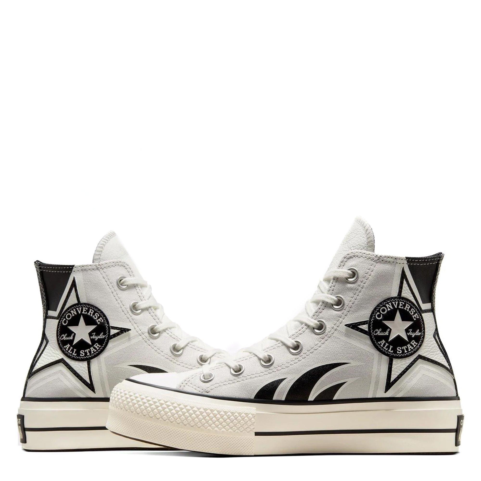 Putty/Blk/Egret - Converse - Converse Chuck Taylor All Star Lift Moto Womens High Top Platform Shoes - 6