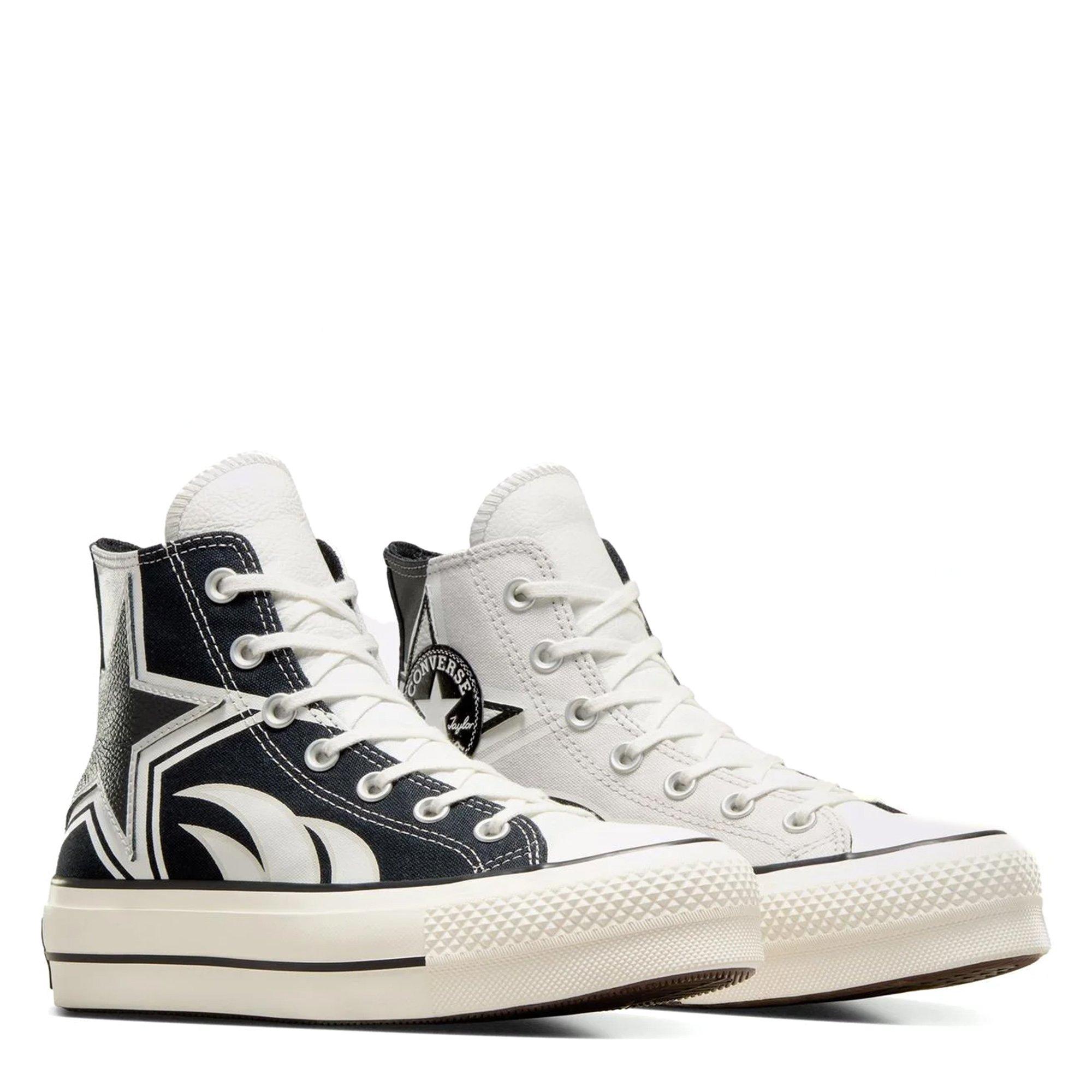 Putty/Blk/Egret - Converse - Converse Chuck Taylor All Star Lift Moto Womens High Top Platform Shoes - 7