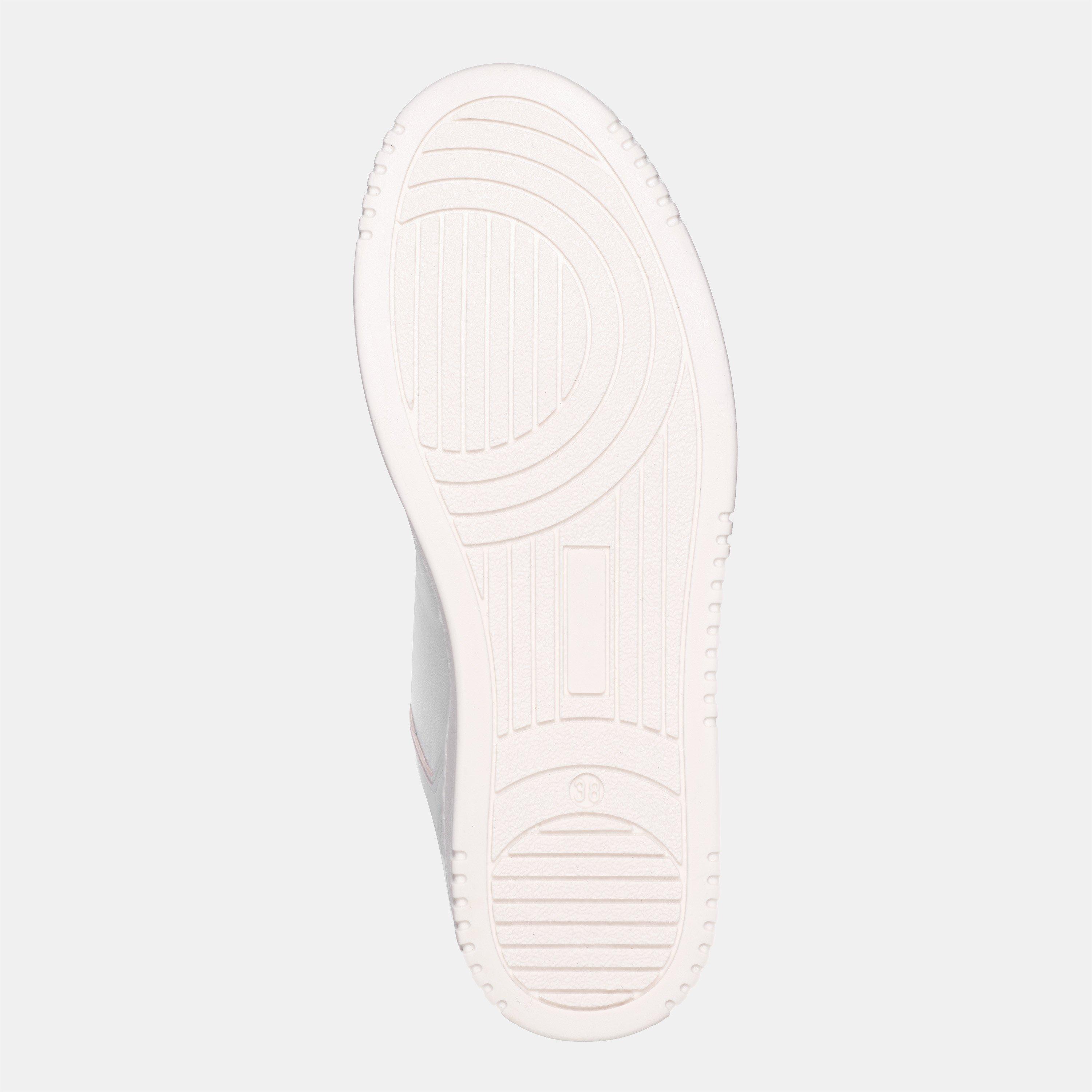 White/Nude - Valentino - Women's Saturno Leather Low-Top Trainers - 6