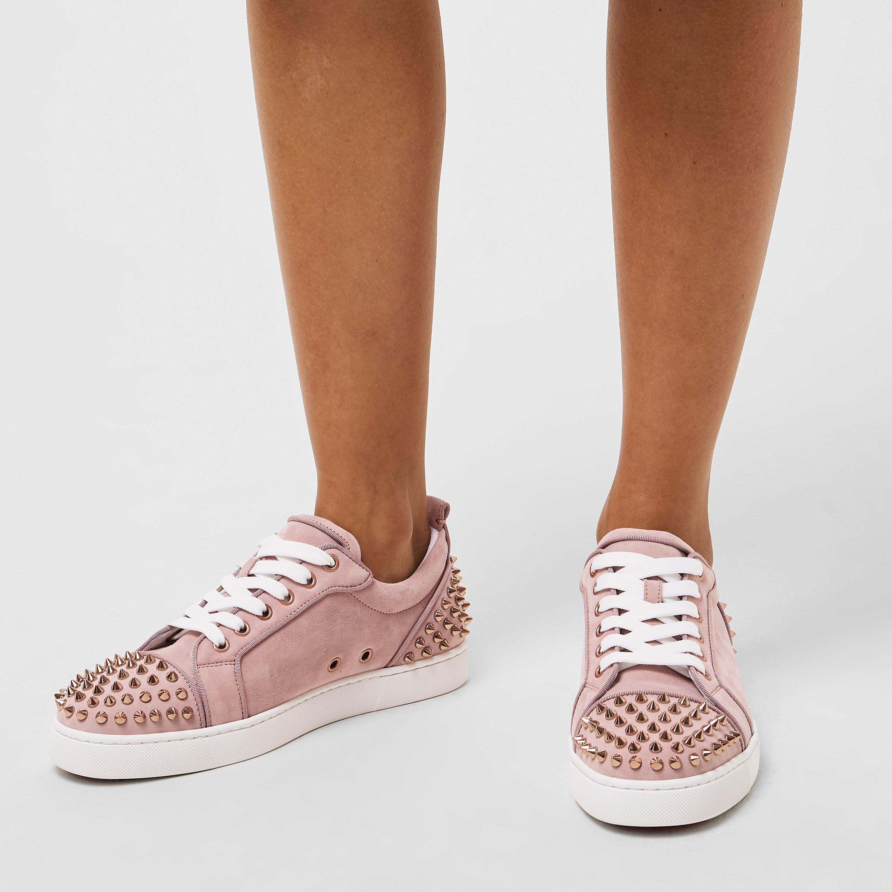 Vintage Rose - Christian Louboutin - Women's Leather Louise Junior Spikes Trainers - 3