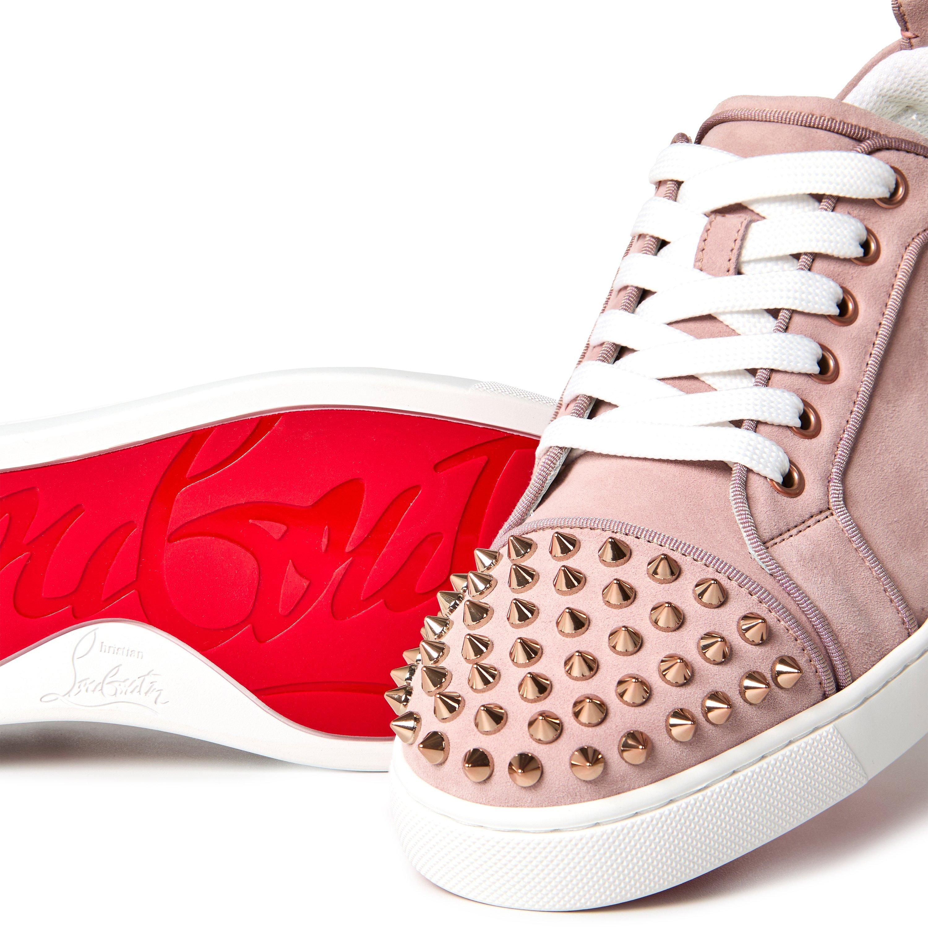 Vintage Rose - Christian Louboutin - Women's Leather Louise Junior Spikes Trainers - 4